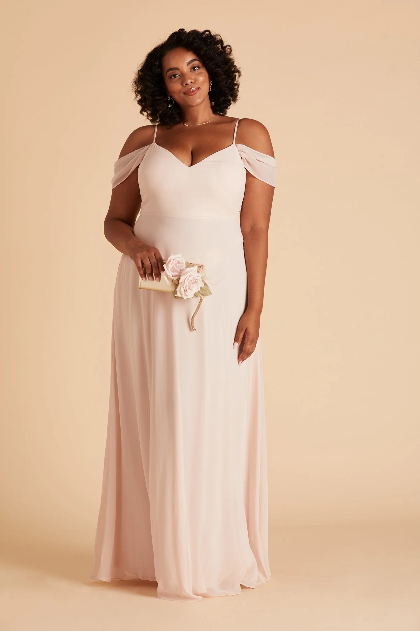Devin Chiffon Dress - Pale Blush - Image 15