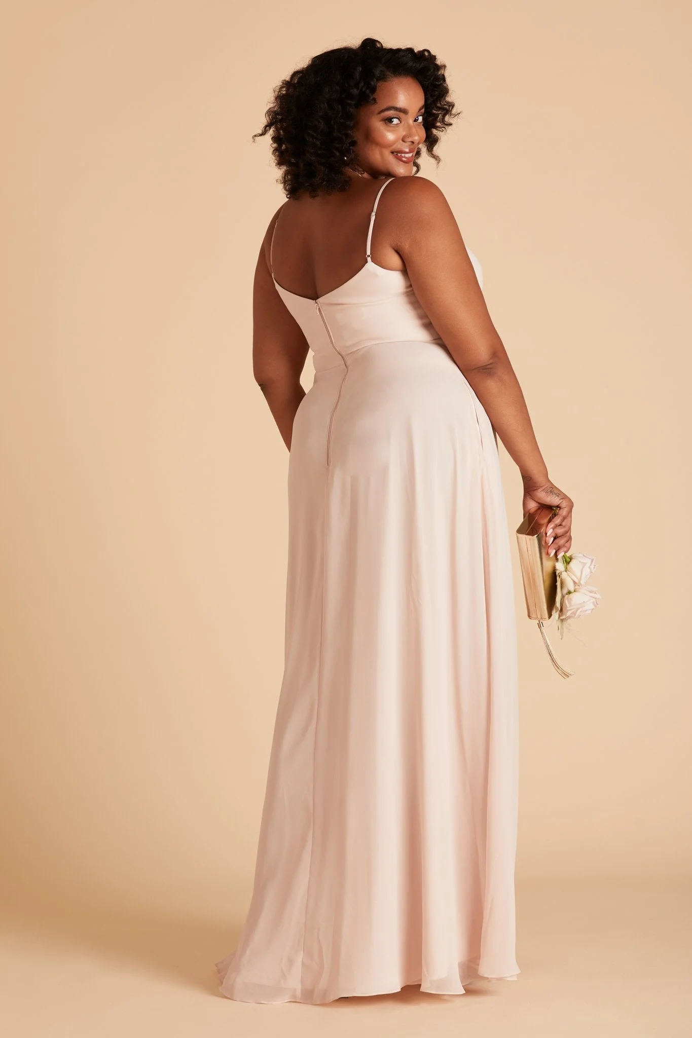 Devin Chiffon Dress - Pale Blush - Image 17