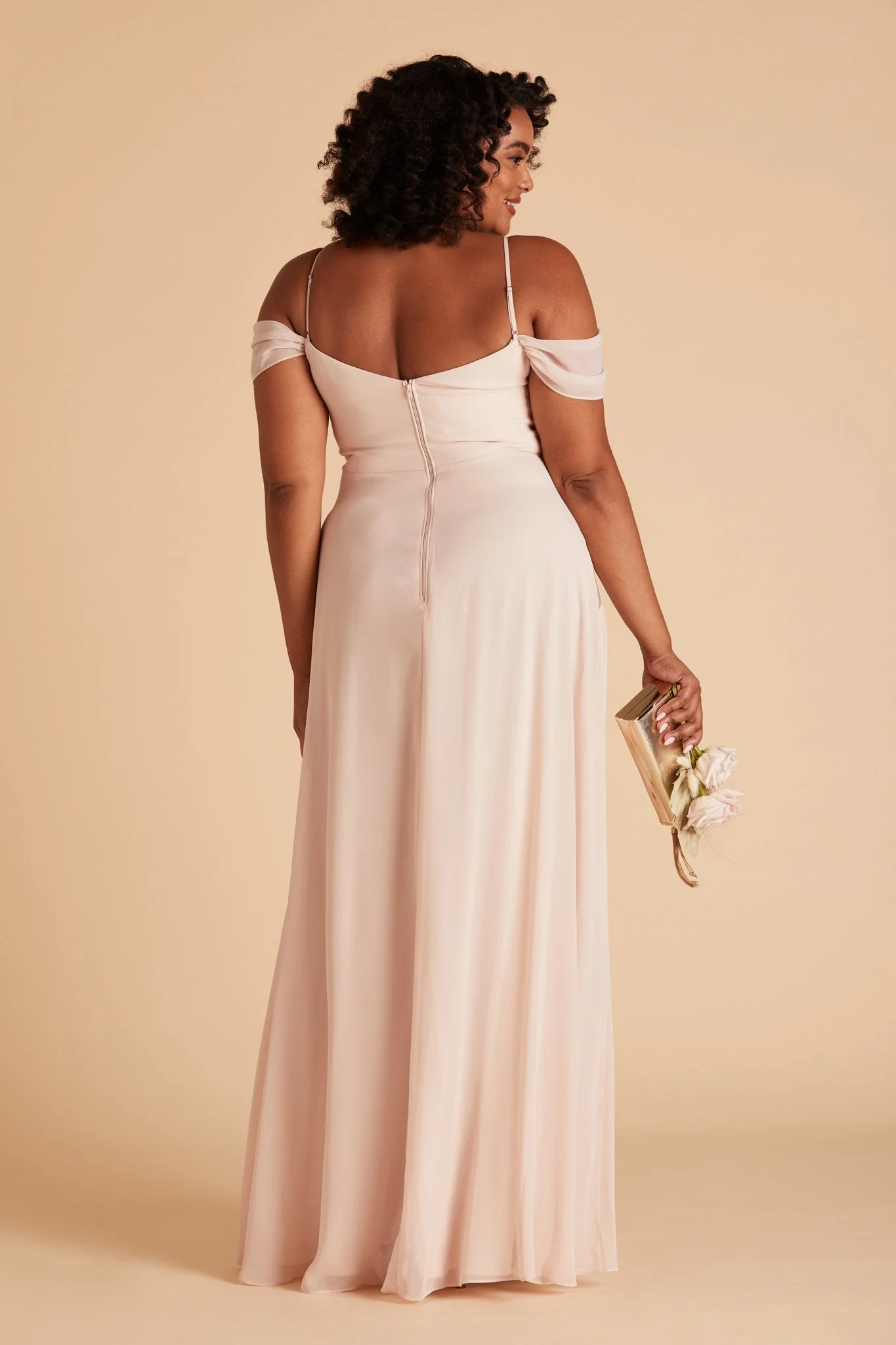 Devin Chiffon Dress - Pale Blush - Image 18