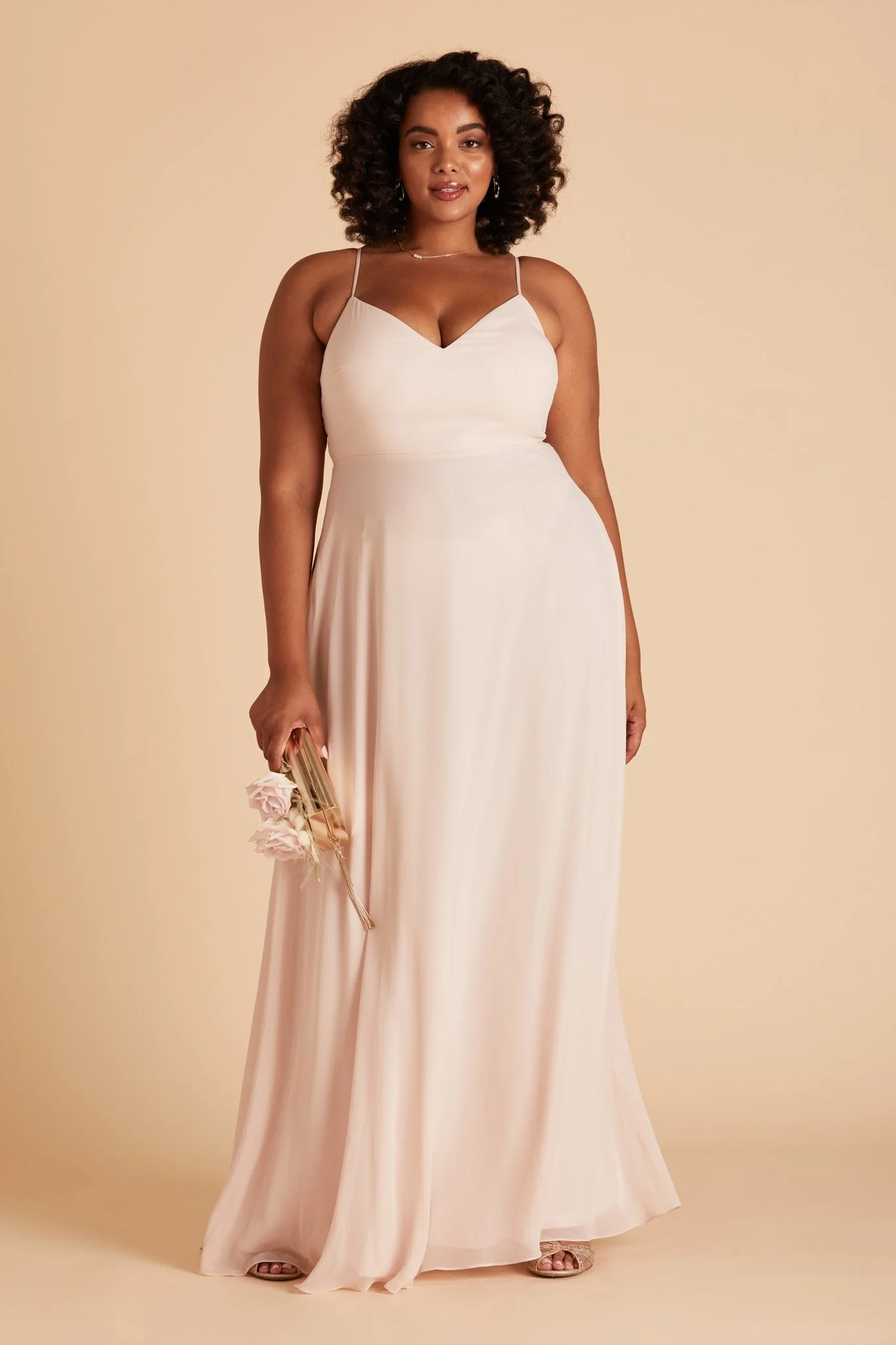 Devin Chiffon Dress - Pale Blush - Image 2