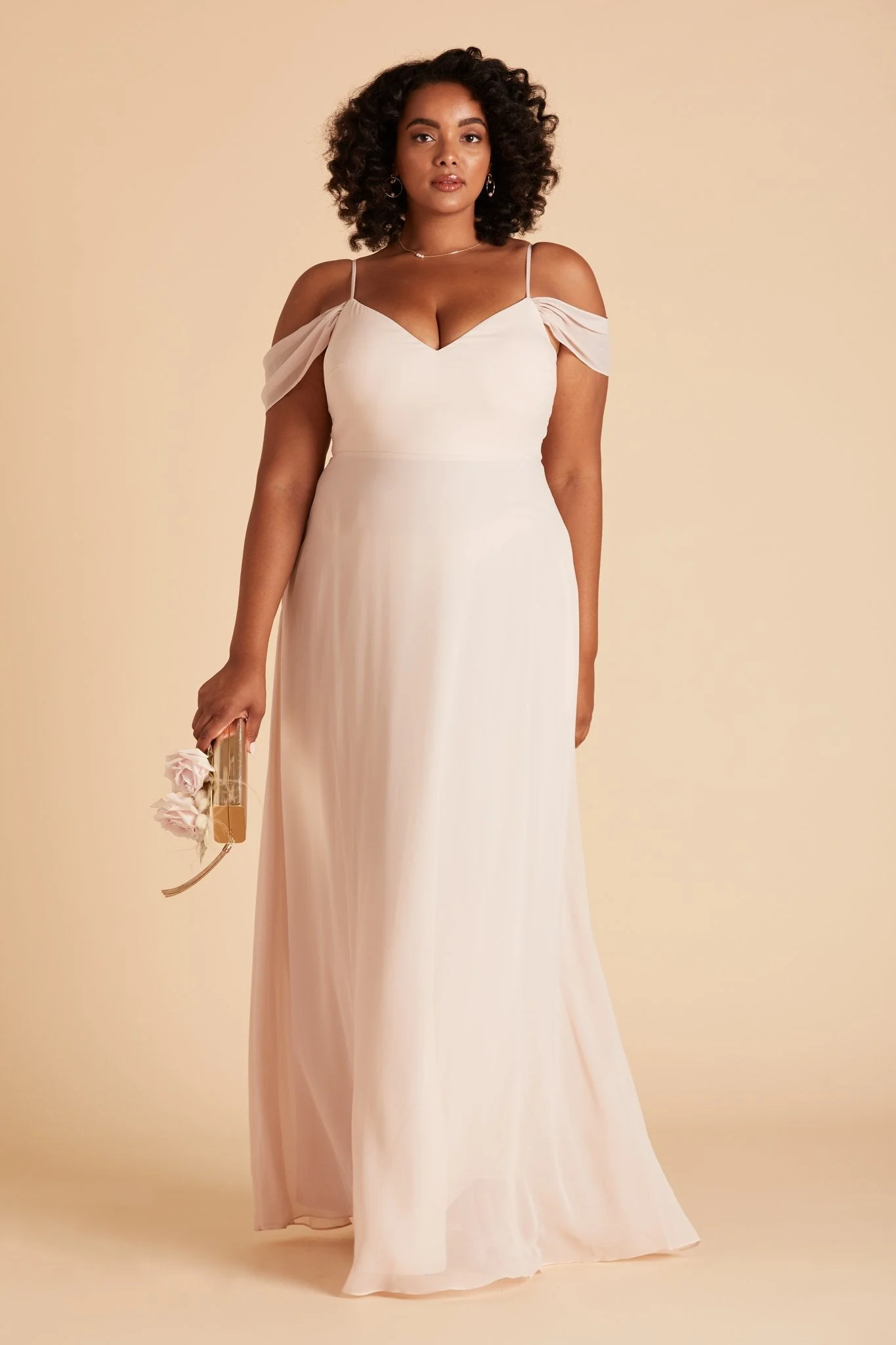 Devin Chiffon Dress - Pale Blush - Image 8
