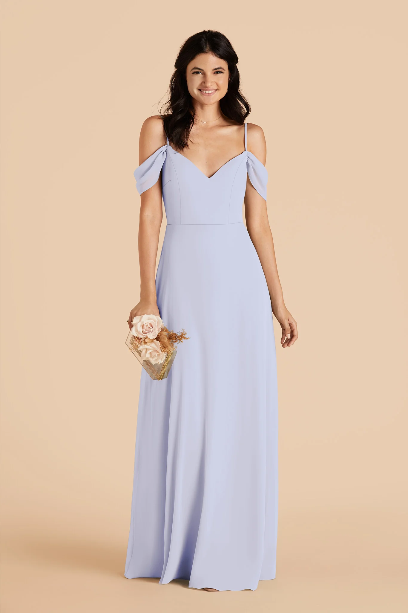 Devin Chiffon Dress - Periwinkle Blue