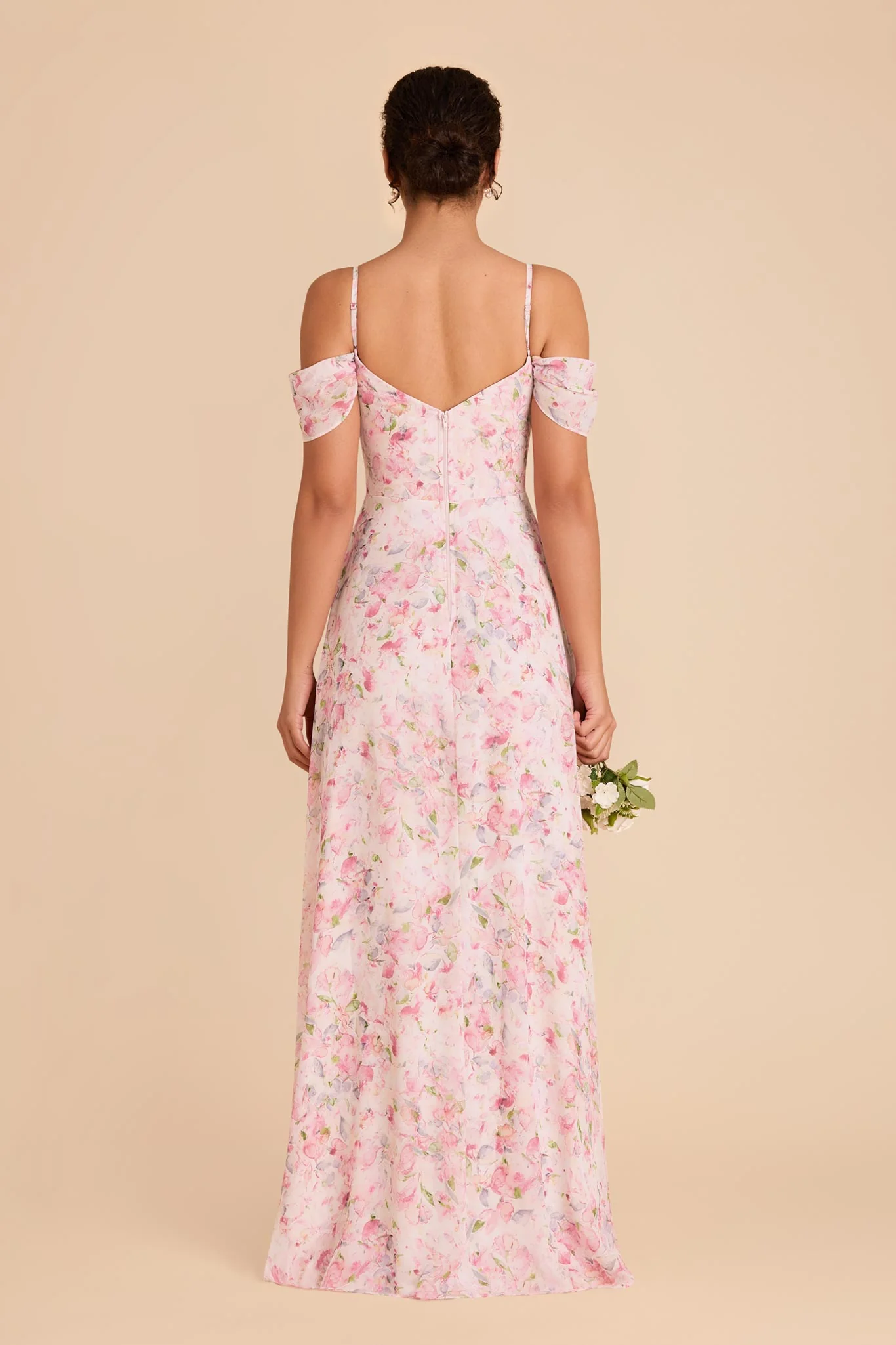 Devin Chiffon Dress - Pink Falling Petals - Image 6