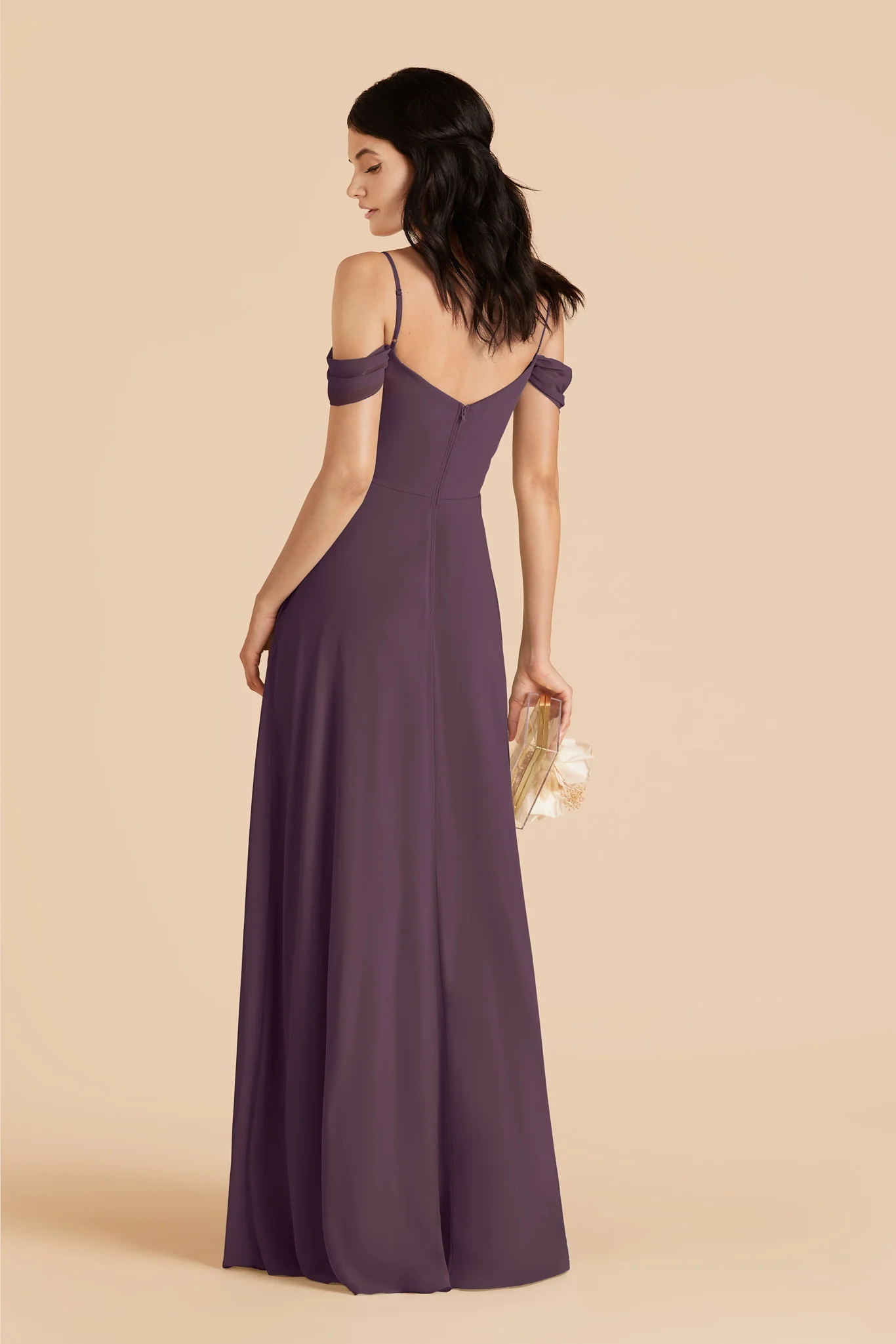 Devin Chiffon Dress - Plum - Image 3