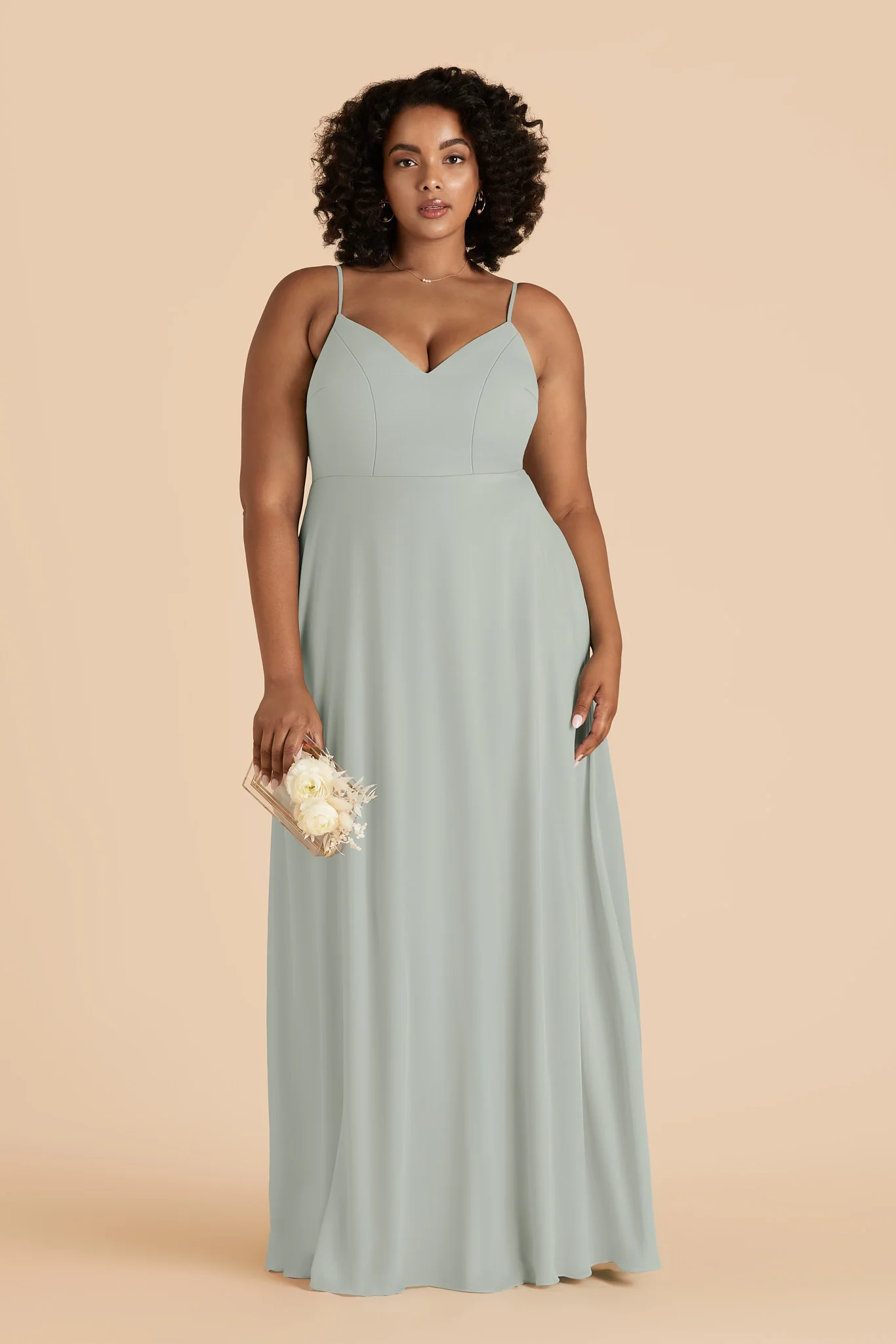 Devin Chiffon Dress - Sage - Image 2