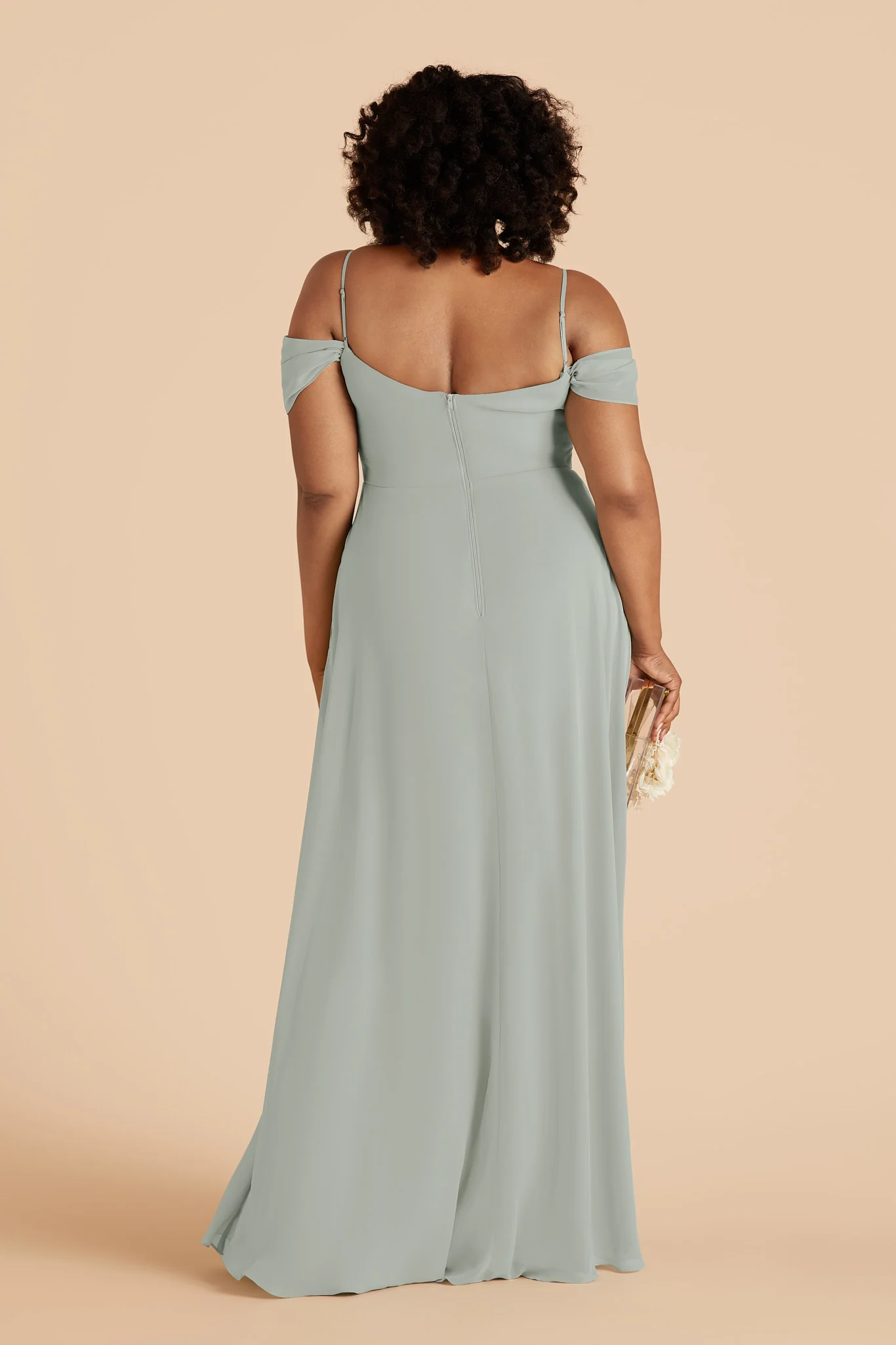 Devin Chiffon Dress - Sage - Image 4