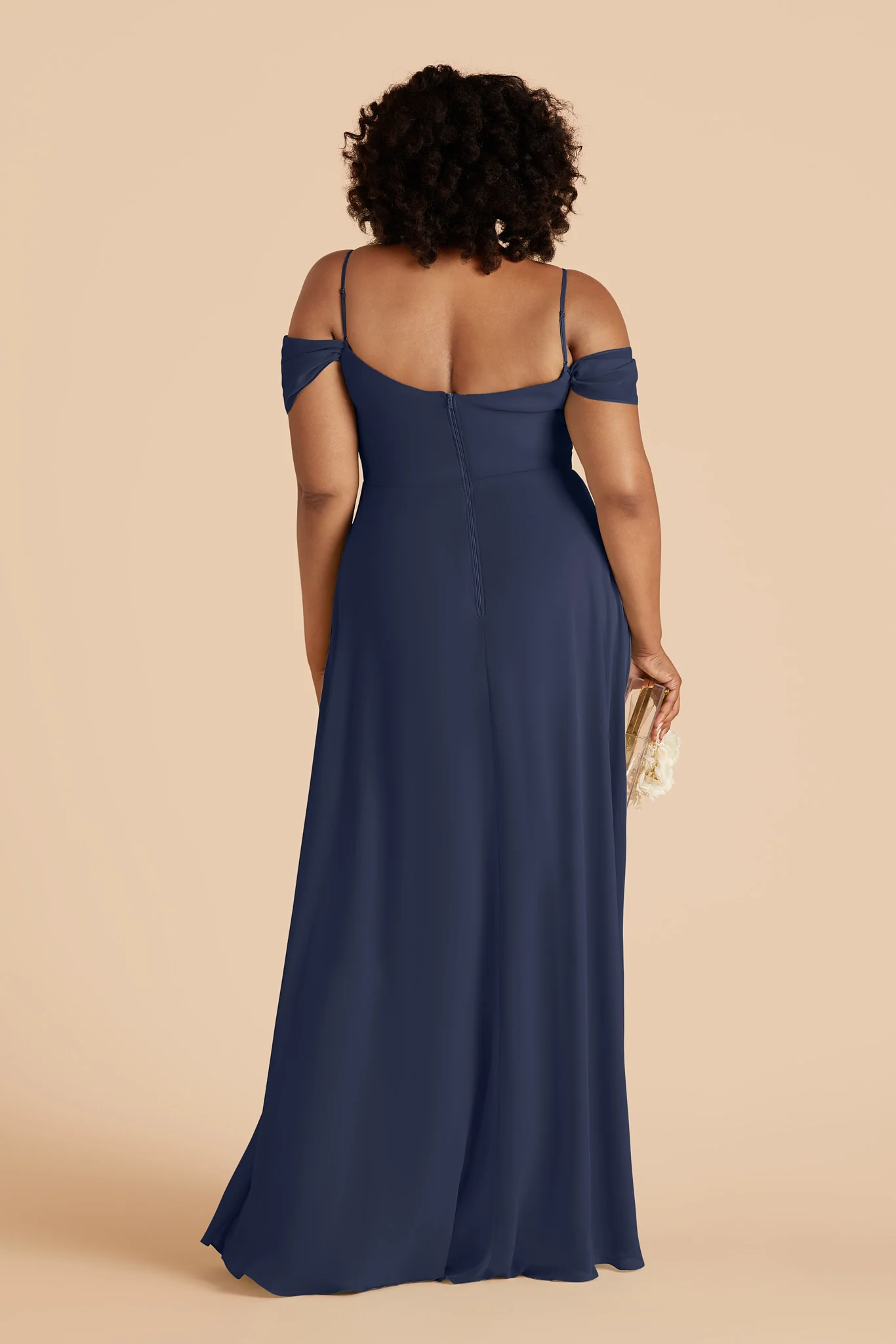 Devin Chiffon Dress - Slate Blue - Image 4