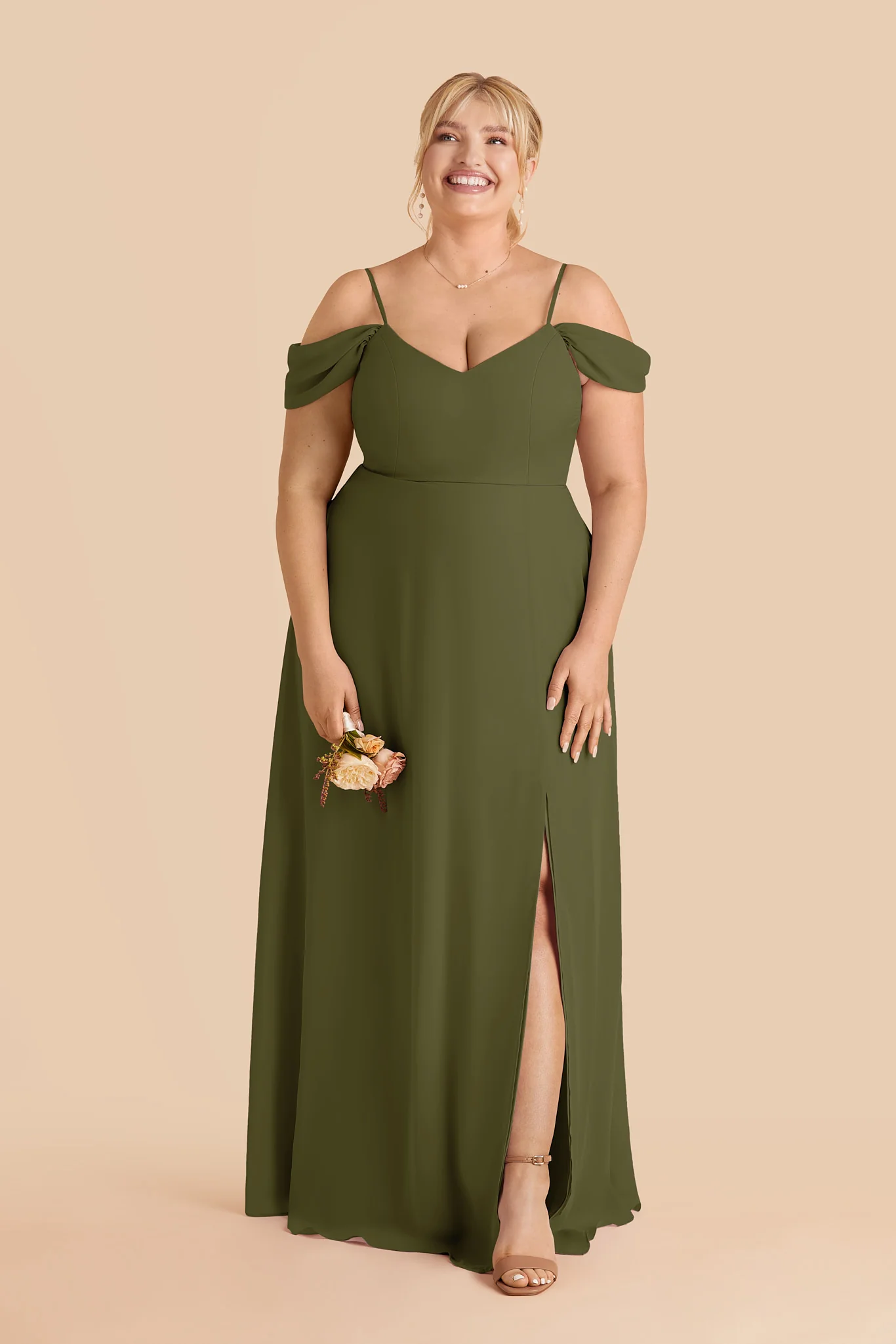 Devin Chiffon Dress With Slit - Martini - Image 2