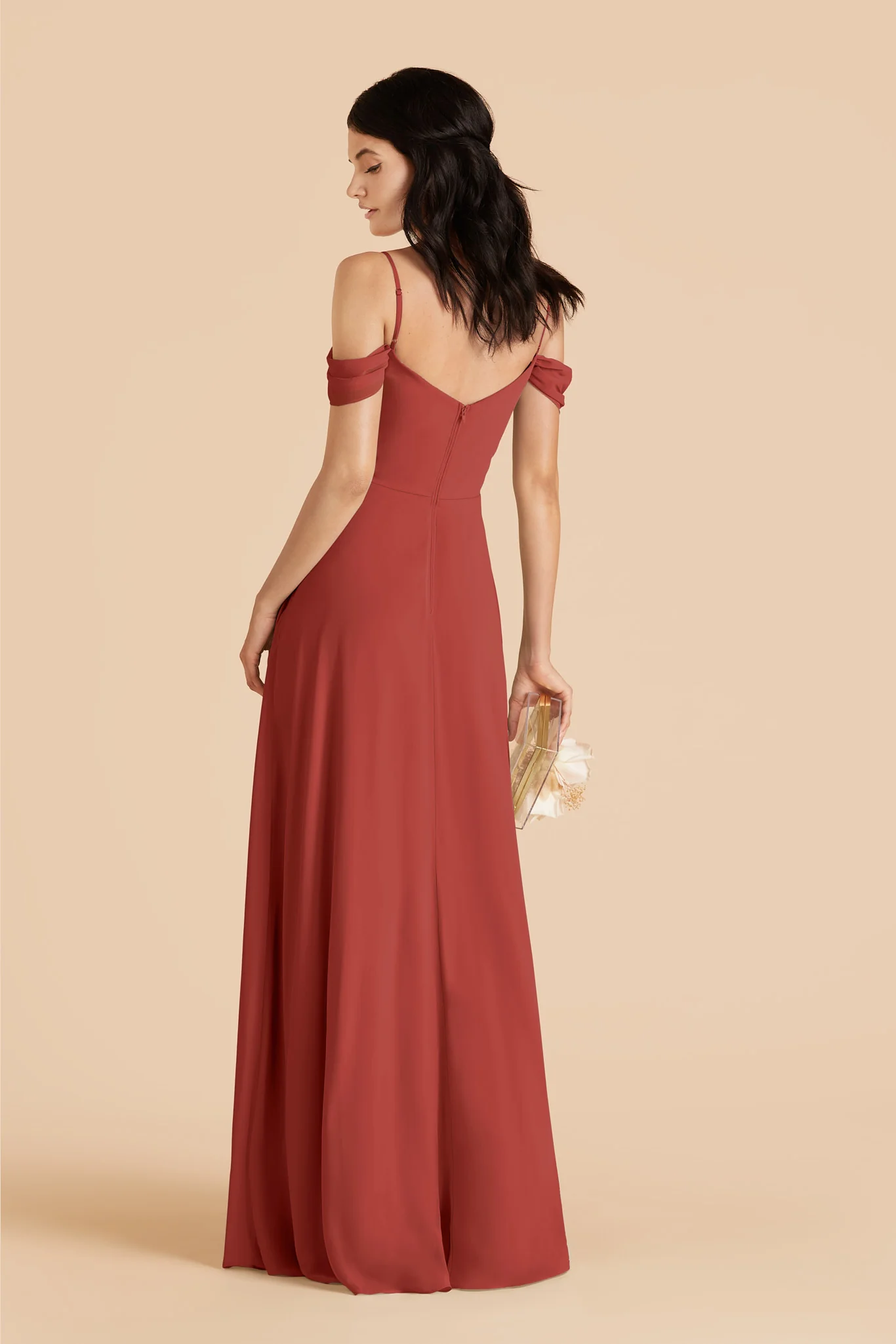 Devin Chiffon Dress - Spice - Image 3