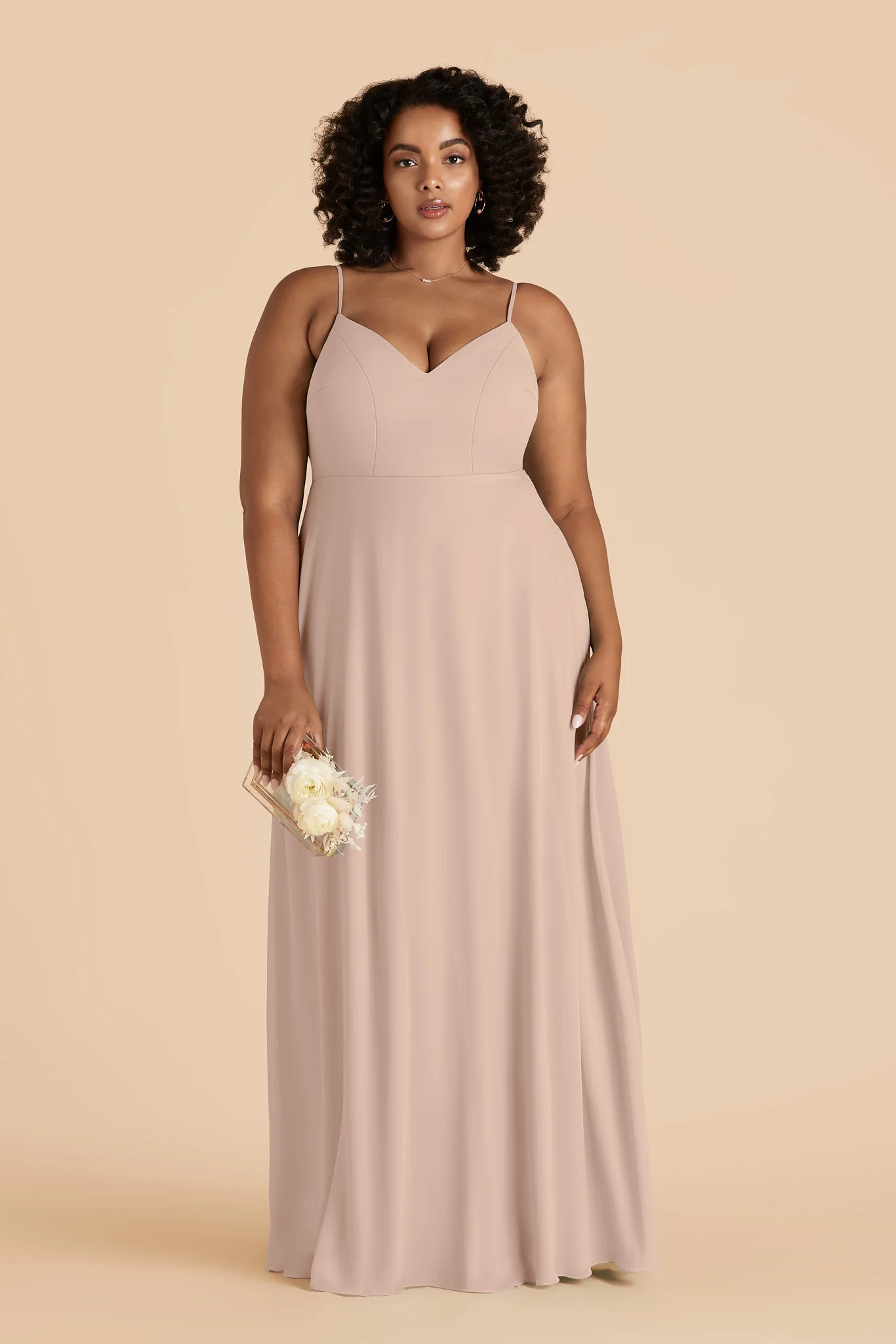 Devin Chiffon Dress - Taupe - Image 2