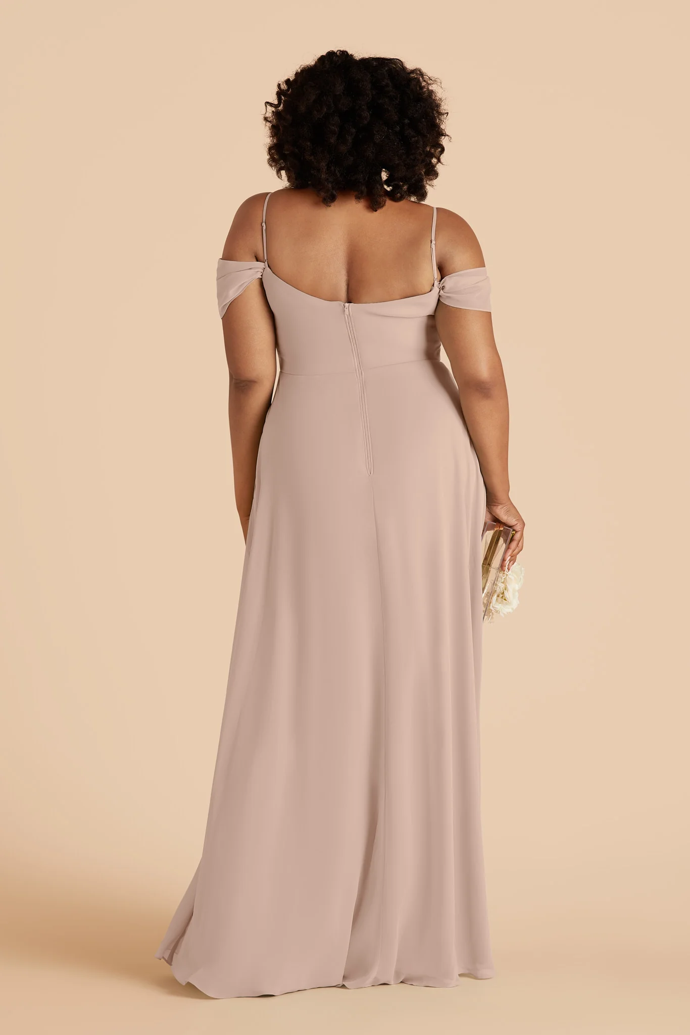 Devin Chiffon Dress - Taupe - Image 4