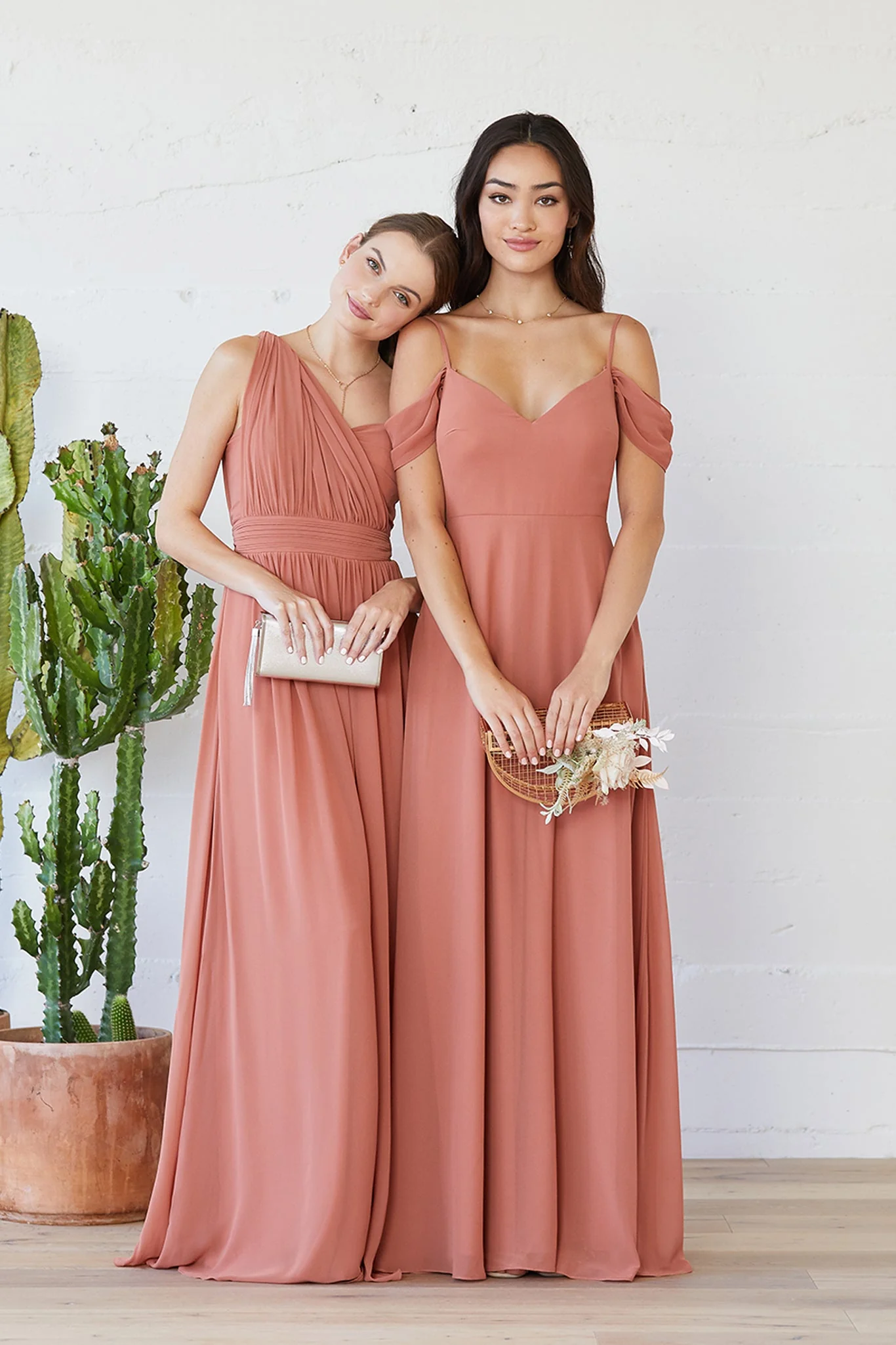 Devin Chiffon Dress - Terracotta - Image 2