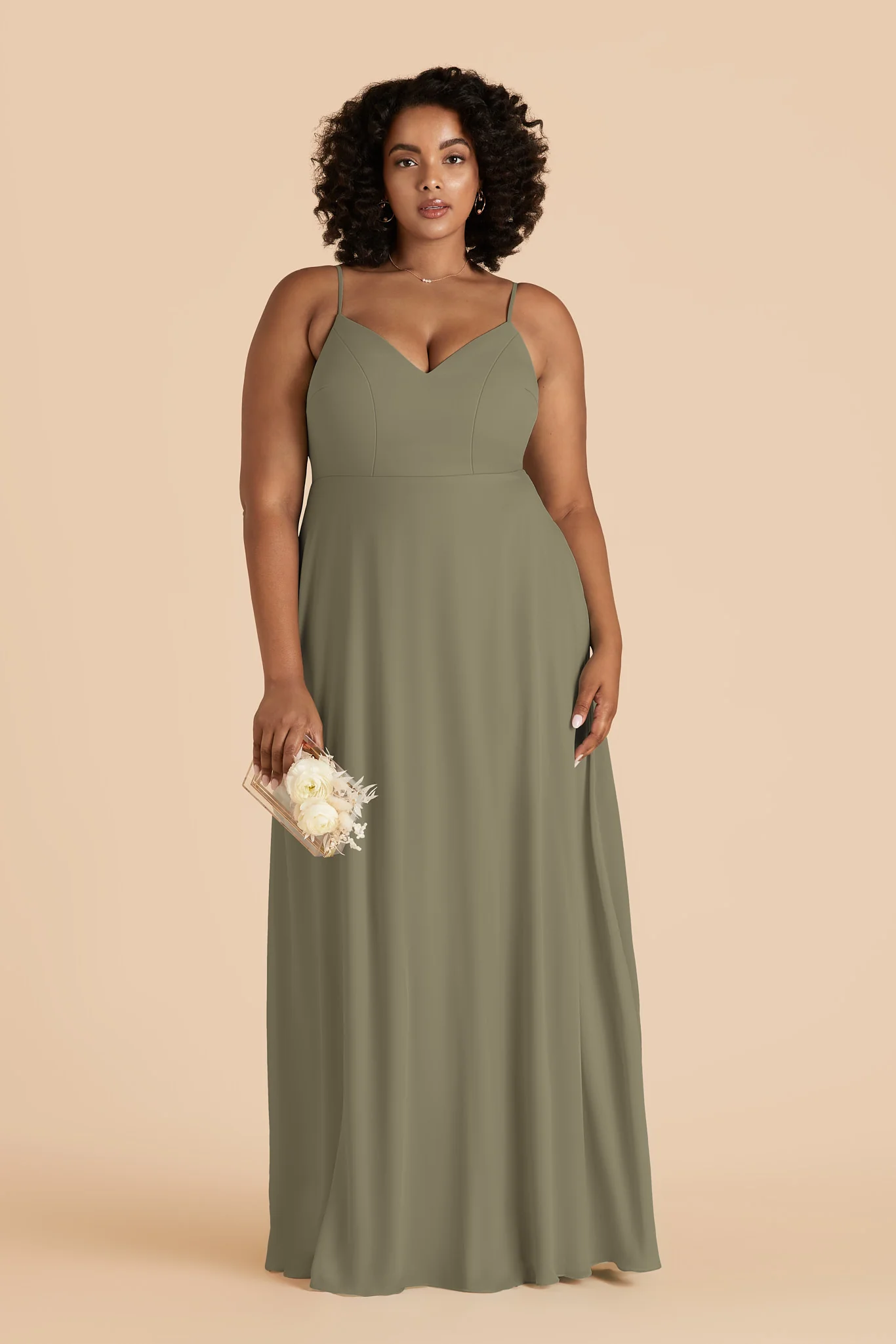 Devin Chiffon Dress - Thyme - Image 2