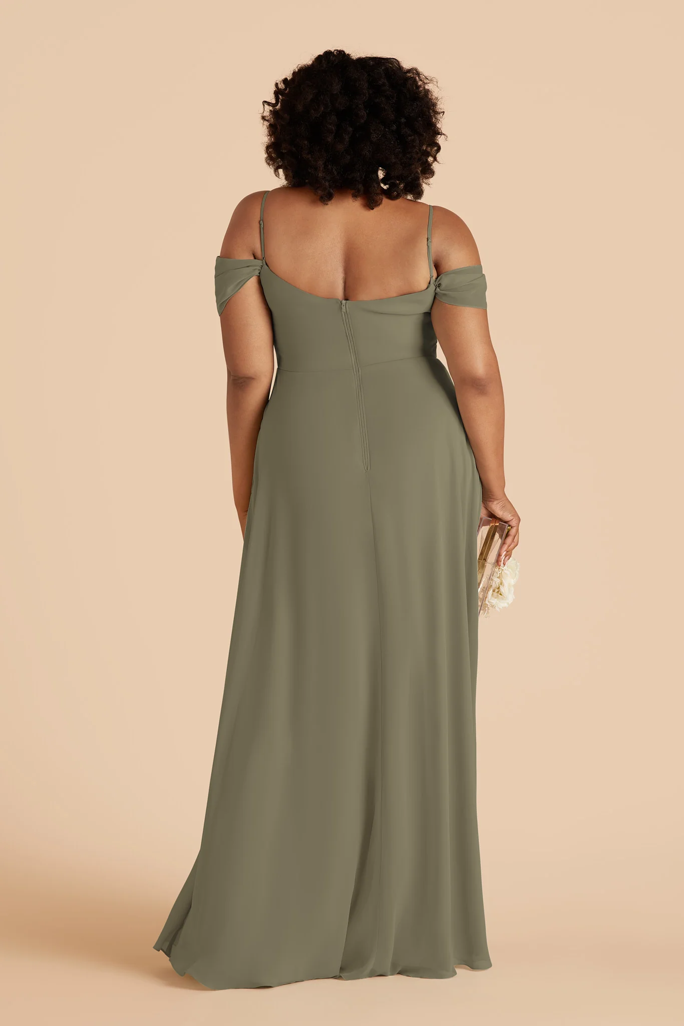 Devin Chiffon Dress - Thyme - Image 4