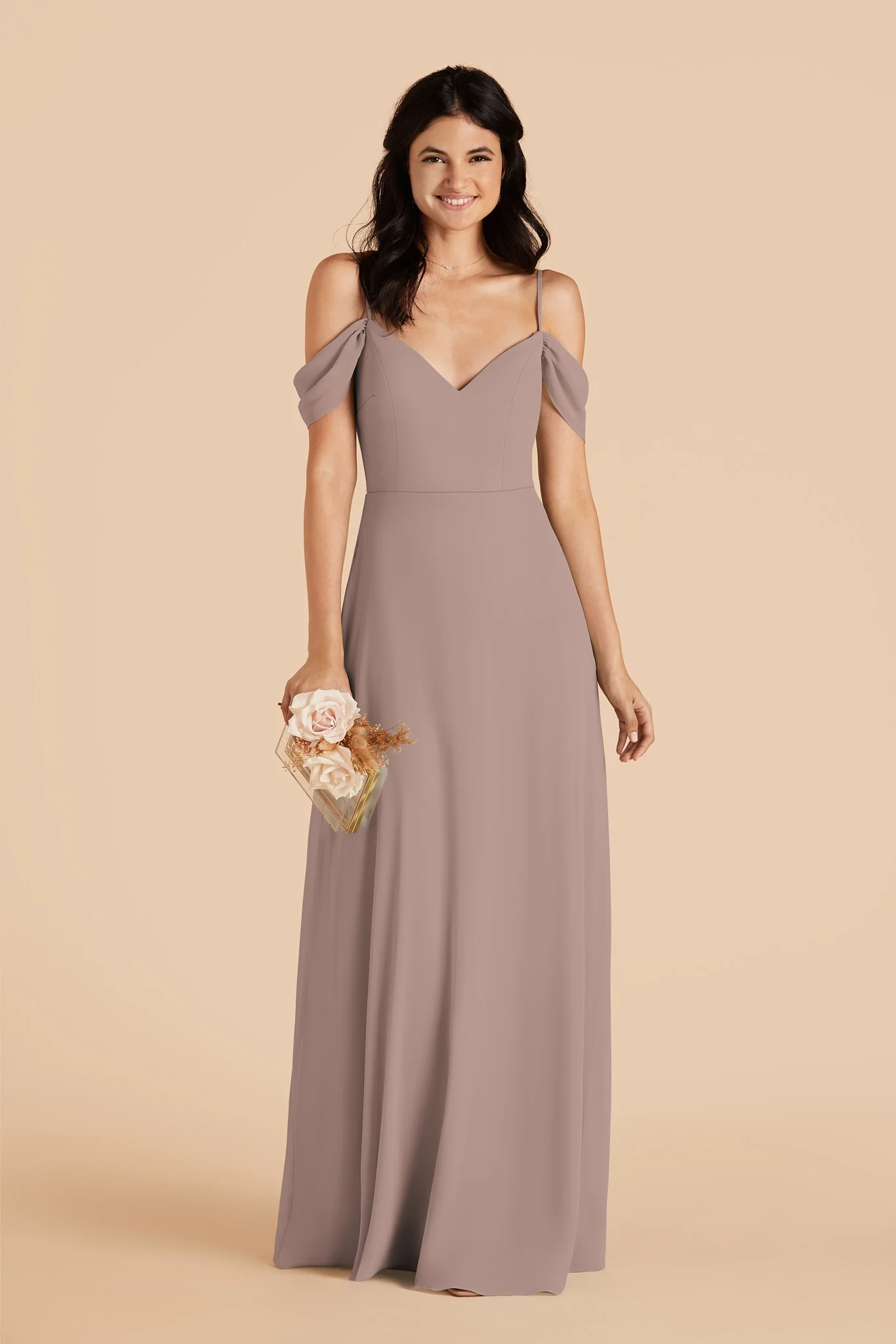 Devin Chiffon Dress - Toffee