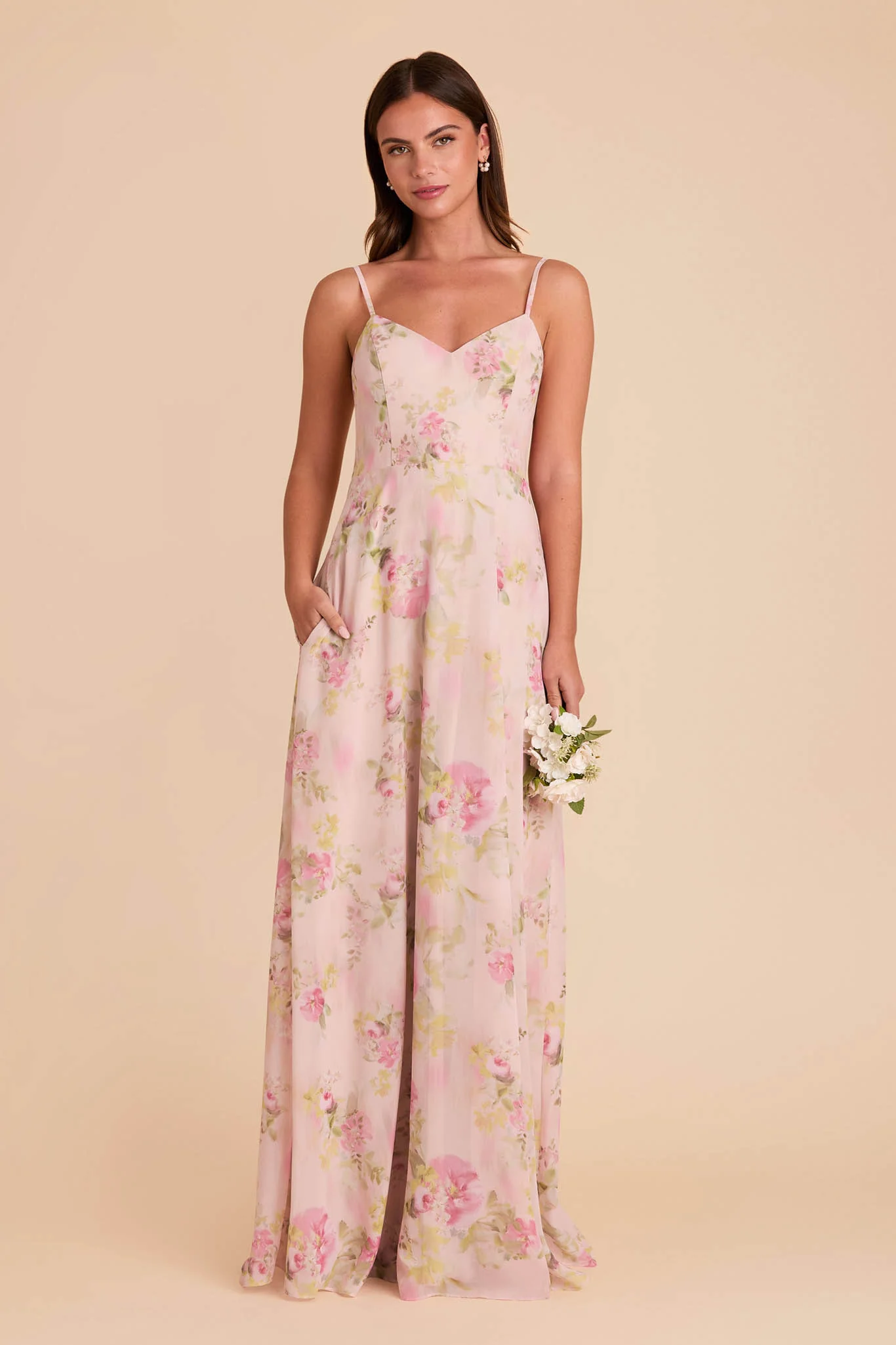 Devin Chiffon Dress - Vintage Pink Floral - Image 3