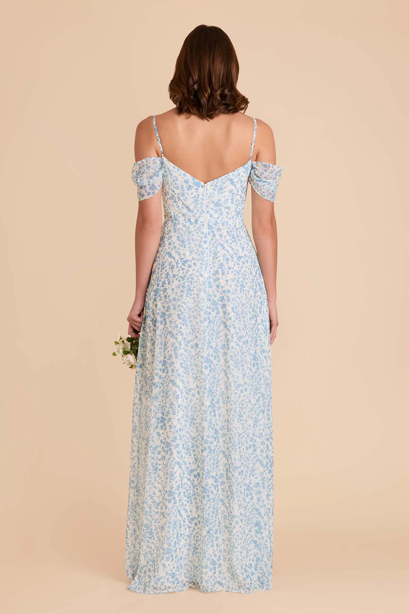 Devin Chiffon Dress With Slit - Blue Dreamy Ditsy - Image 6