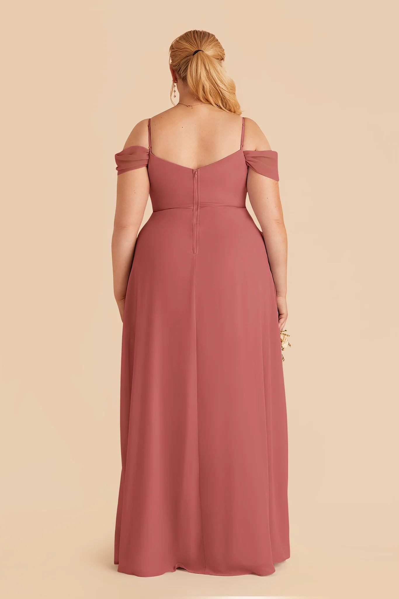 Devin Chiffon Dress With Slit - Mulberry - Image 4