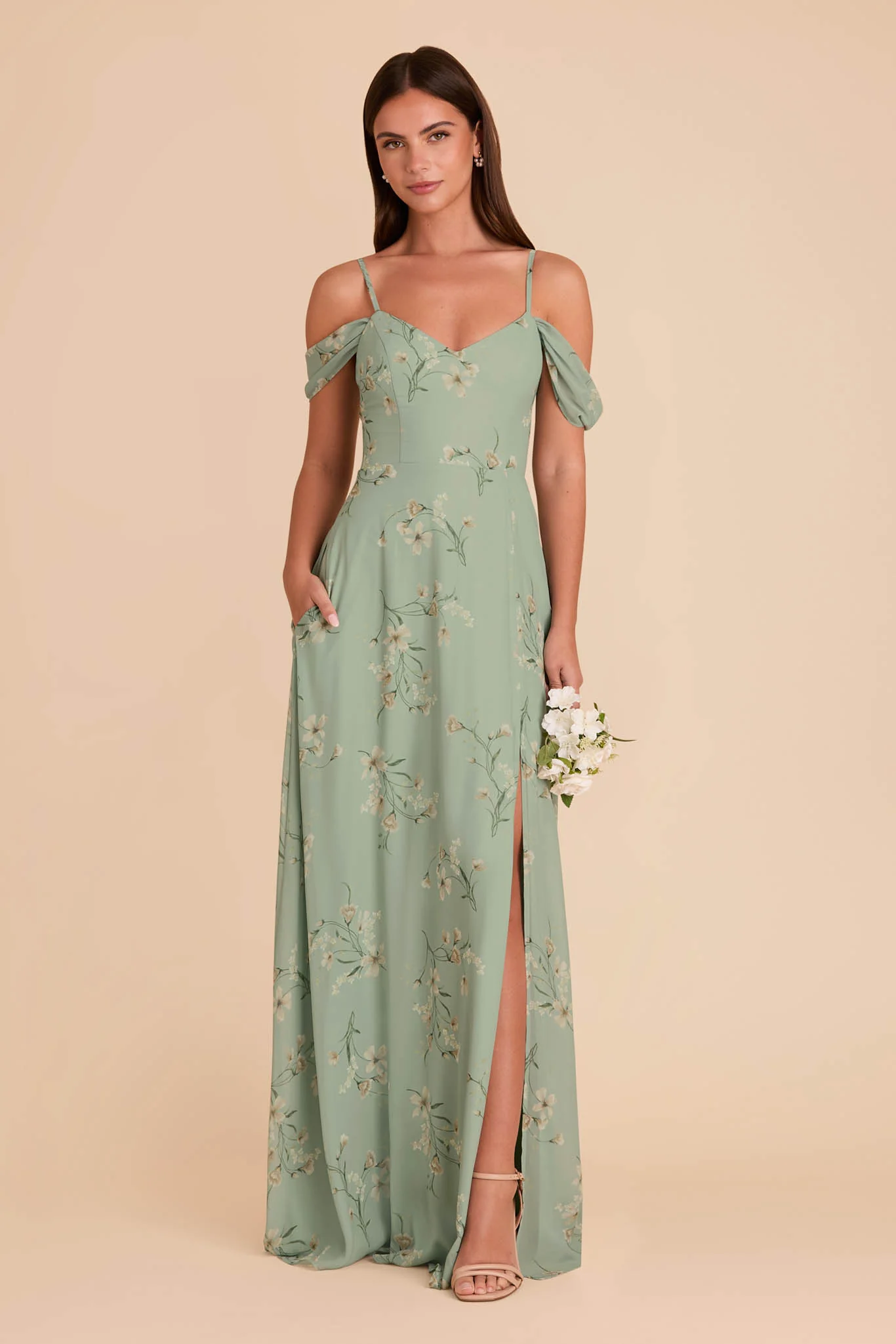 Devin Chiffon Dress With Slit - Sage Le Fleur - Image 3