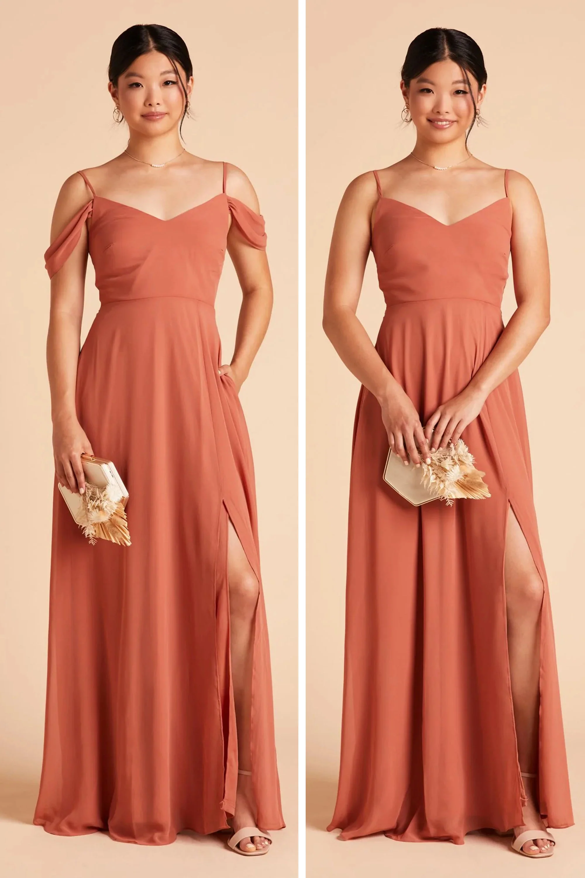 Devin Chiffon Dress With Slit - Sea Glass - Image 5