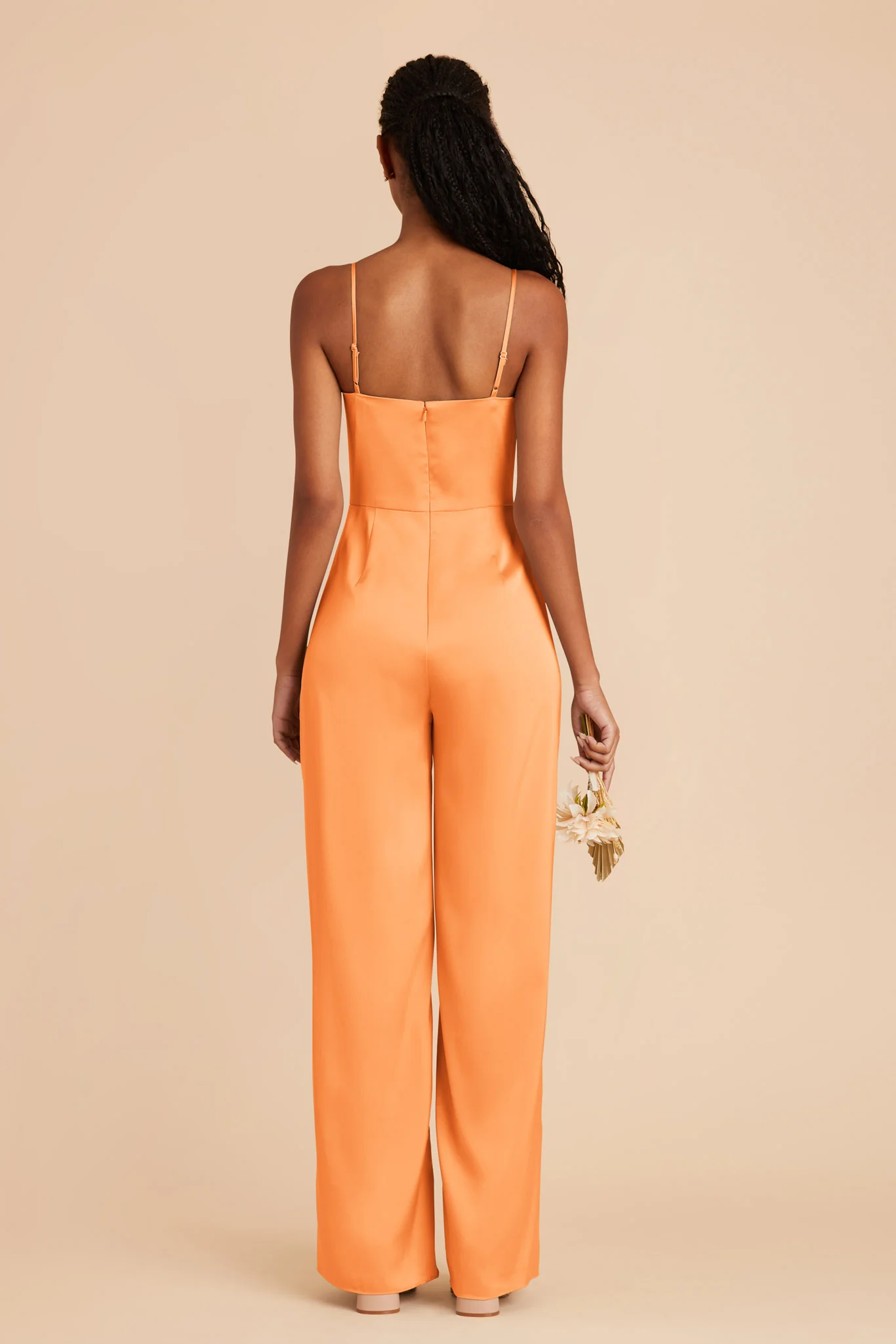 Donna Matte Satin Jumpsuit - Apricot - Image 5