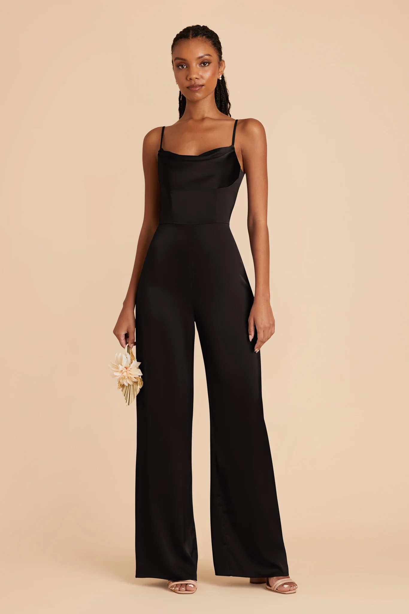 Donna Matte Satin Jumpsuit - Black