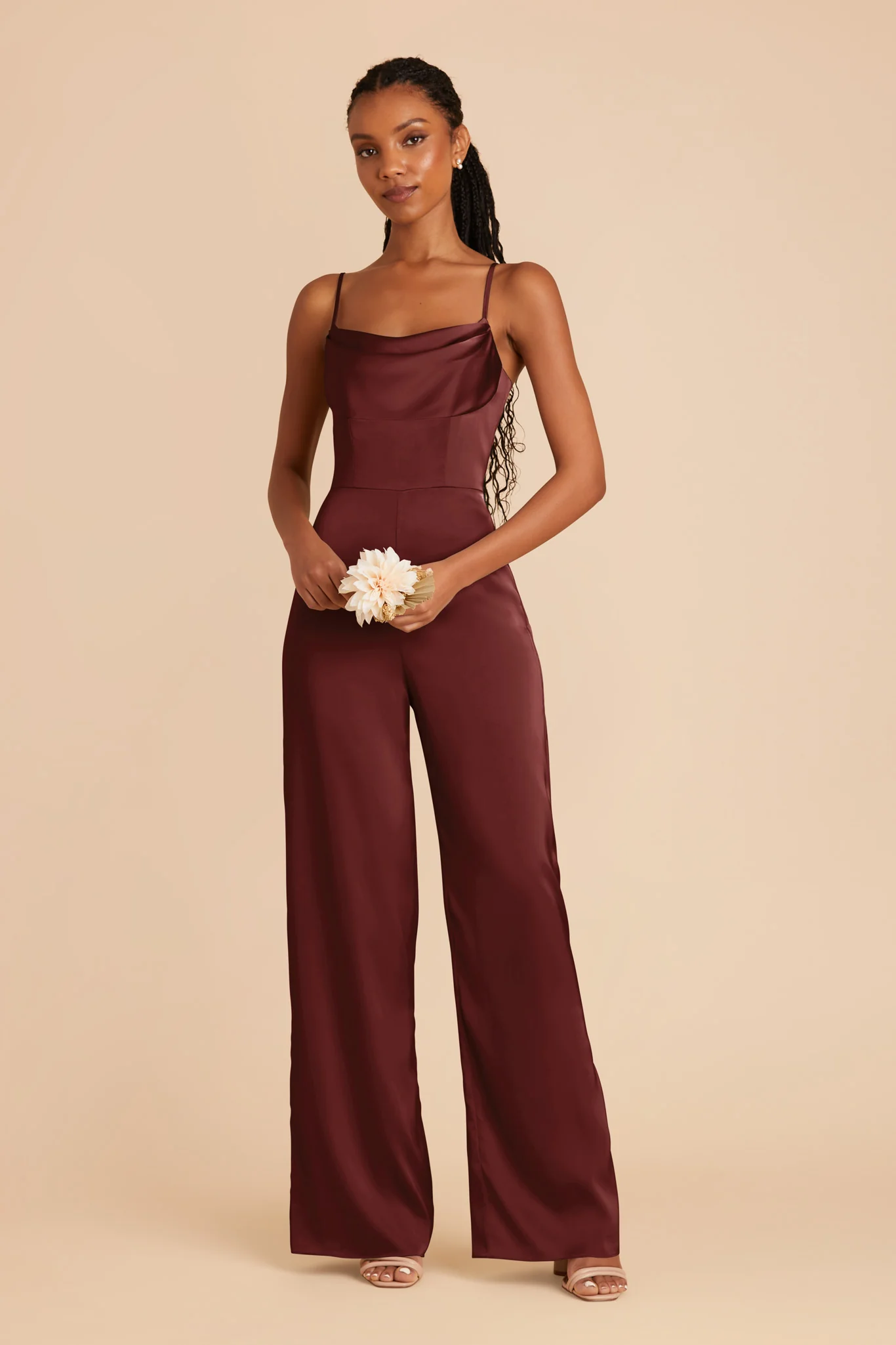 Donna Matte Satin Jumpsuit - Cabernet