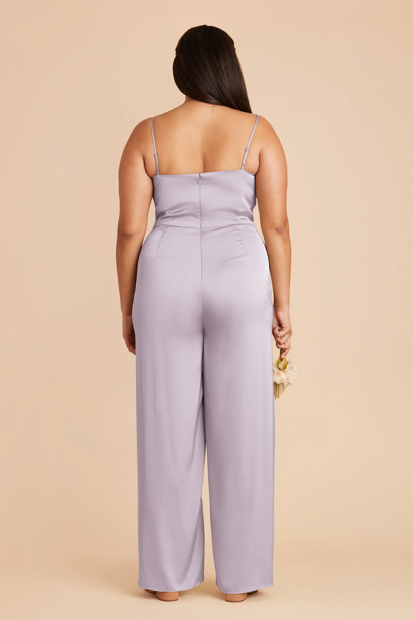 Donna Matte Satin Jumpsuit - Dusty Lilac - Image 10