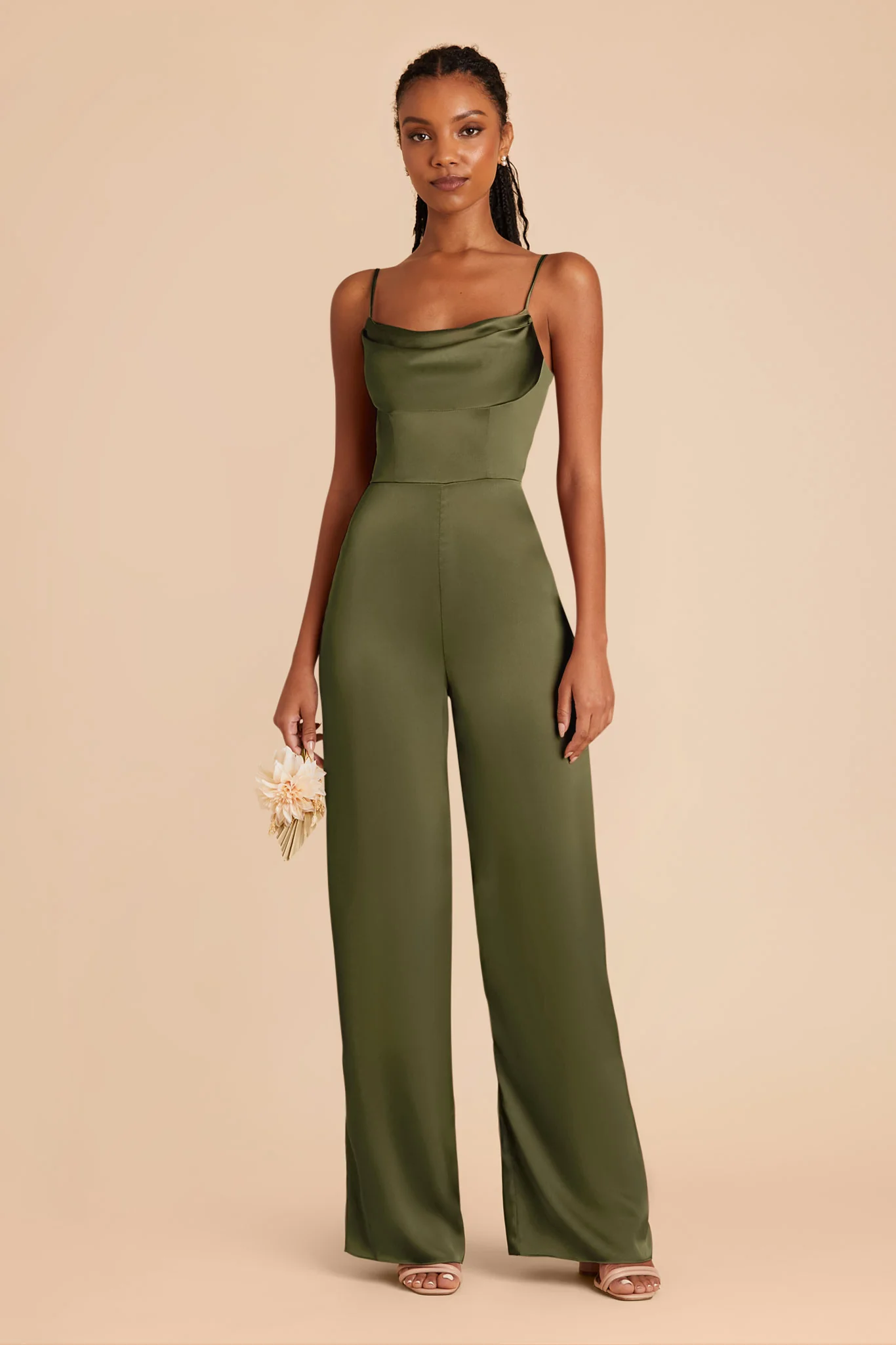 Donna Matte Satin Jumpsuit - Martini