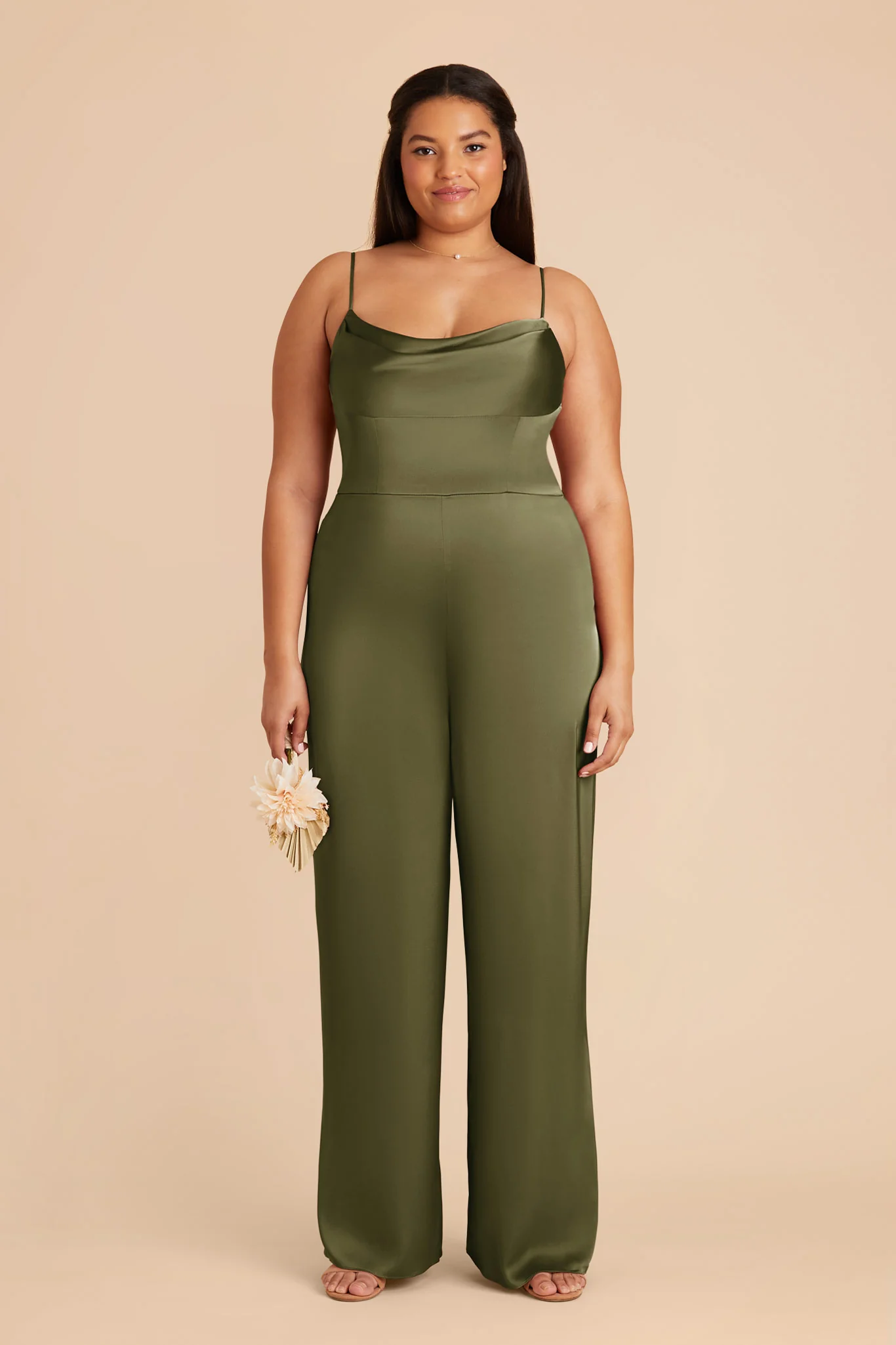 Donna Matte Satin Jumpsuit - Martini - Image 2