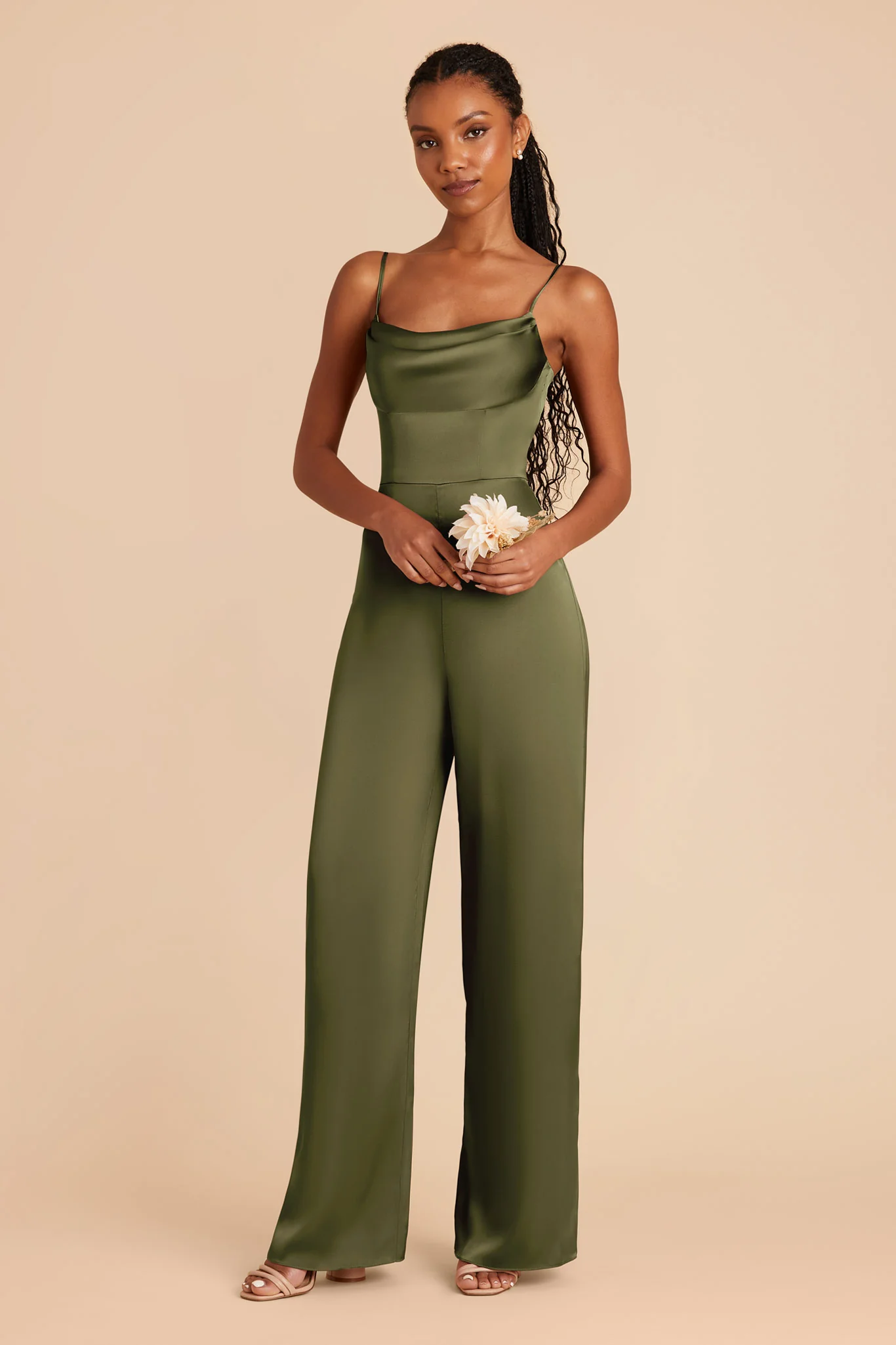 Donna Matte Satin Jumpsuit - Martini - Image 3