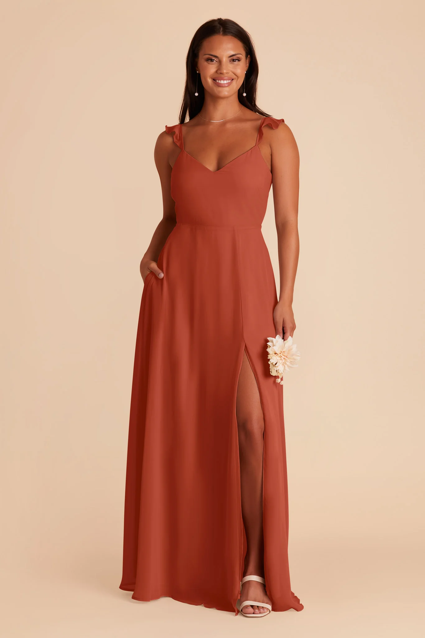 Doris Chiffon Dress - Auburn - Image 3
