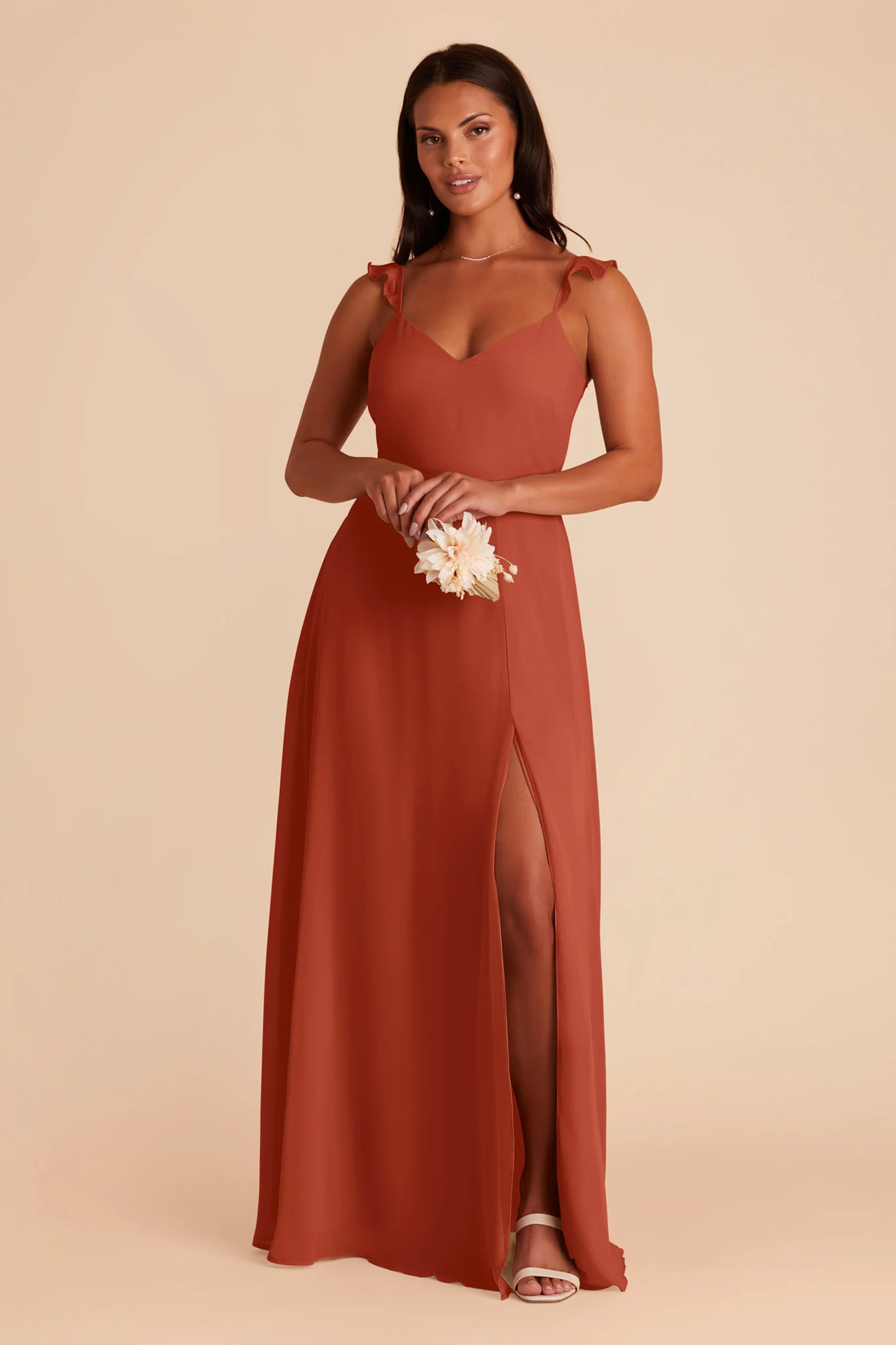 Doris Chiffon Dress - Auburn - Image 4