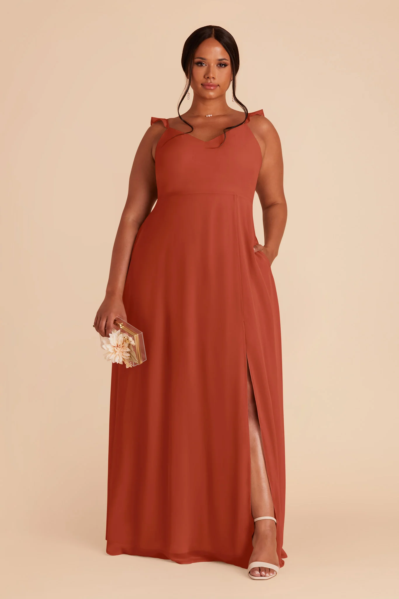 Doris Chiffon Dress - Auburn - Image 7