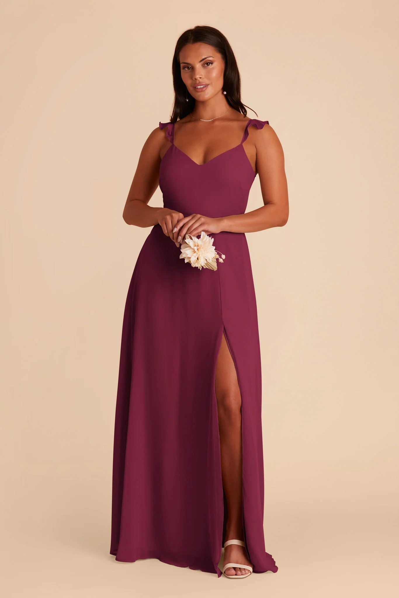 Doris Chiffon Dress - Berry - Image 4