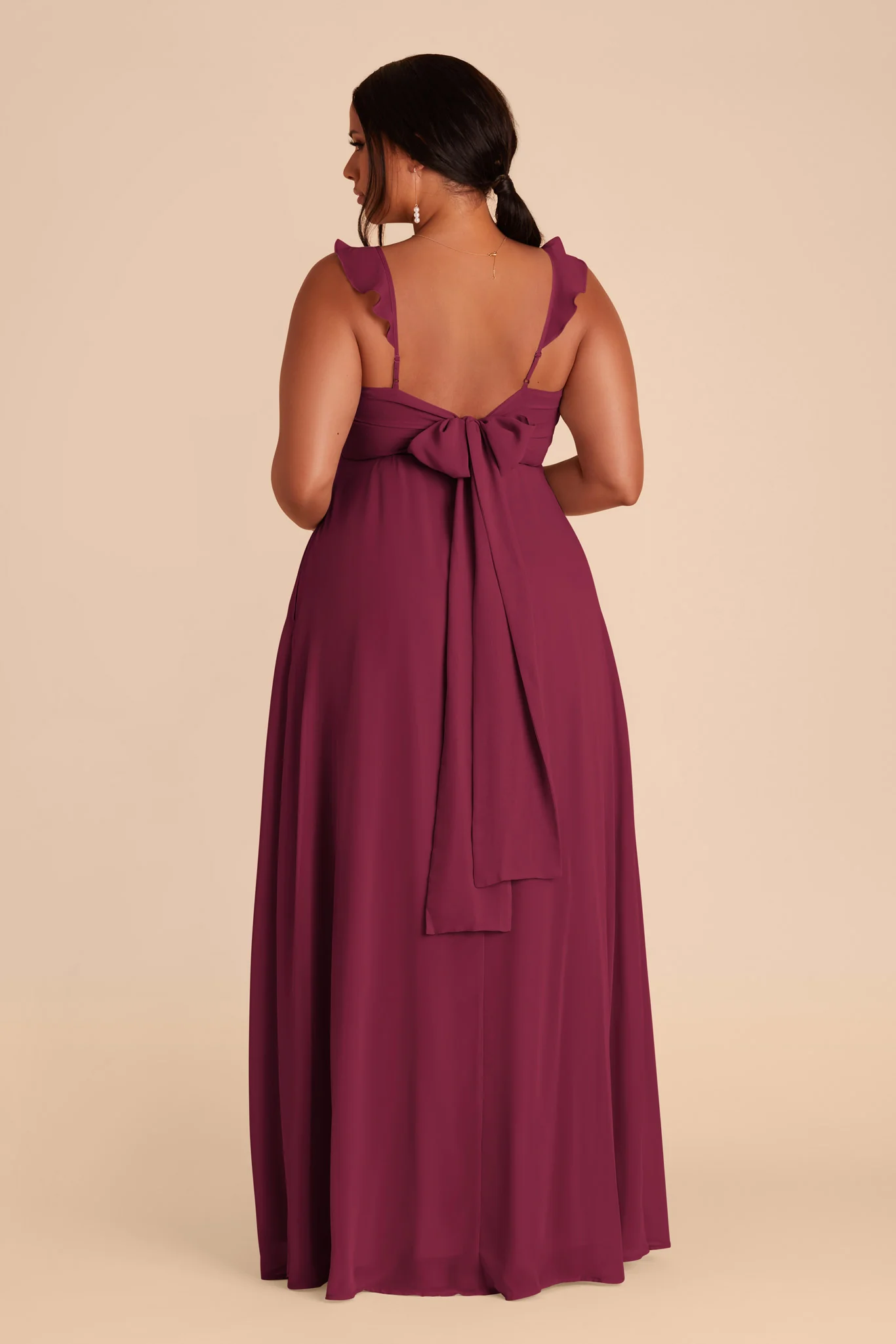 Doris Chiffon Dress - Berry - Image 8