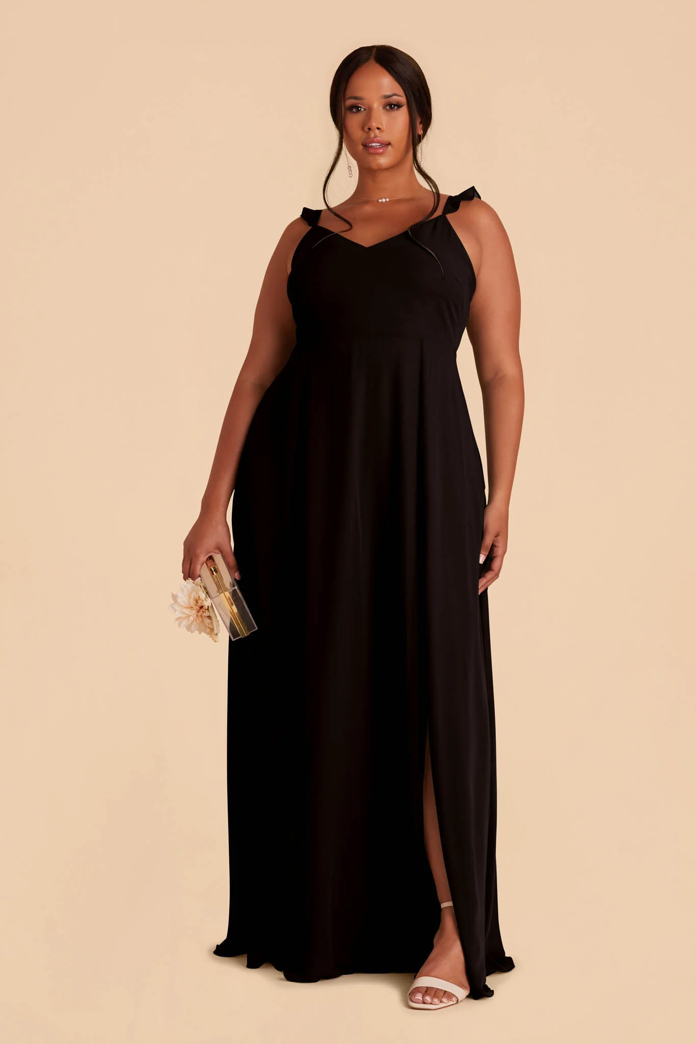 Doris Chiffon Dress - Black - Image 2
