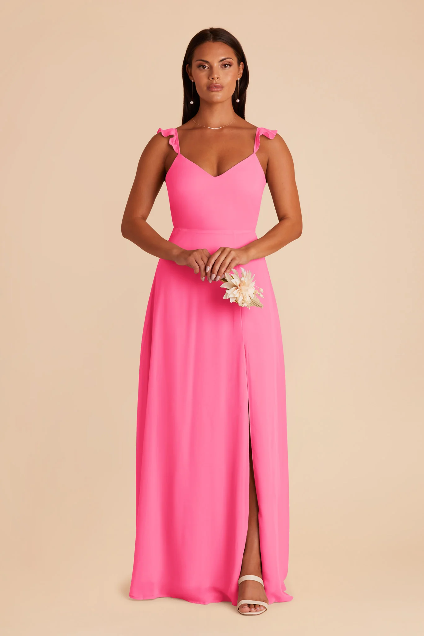Doris Chiffon Dress - Bon Bon Pink - Image 3