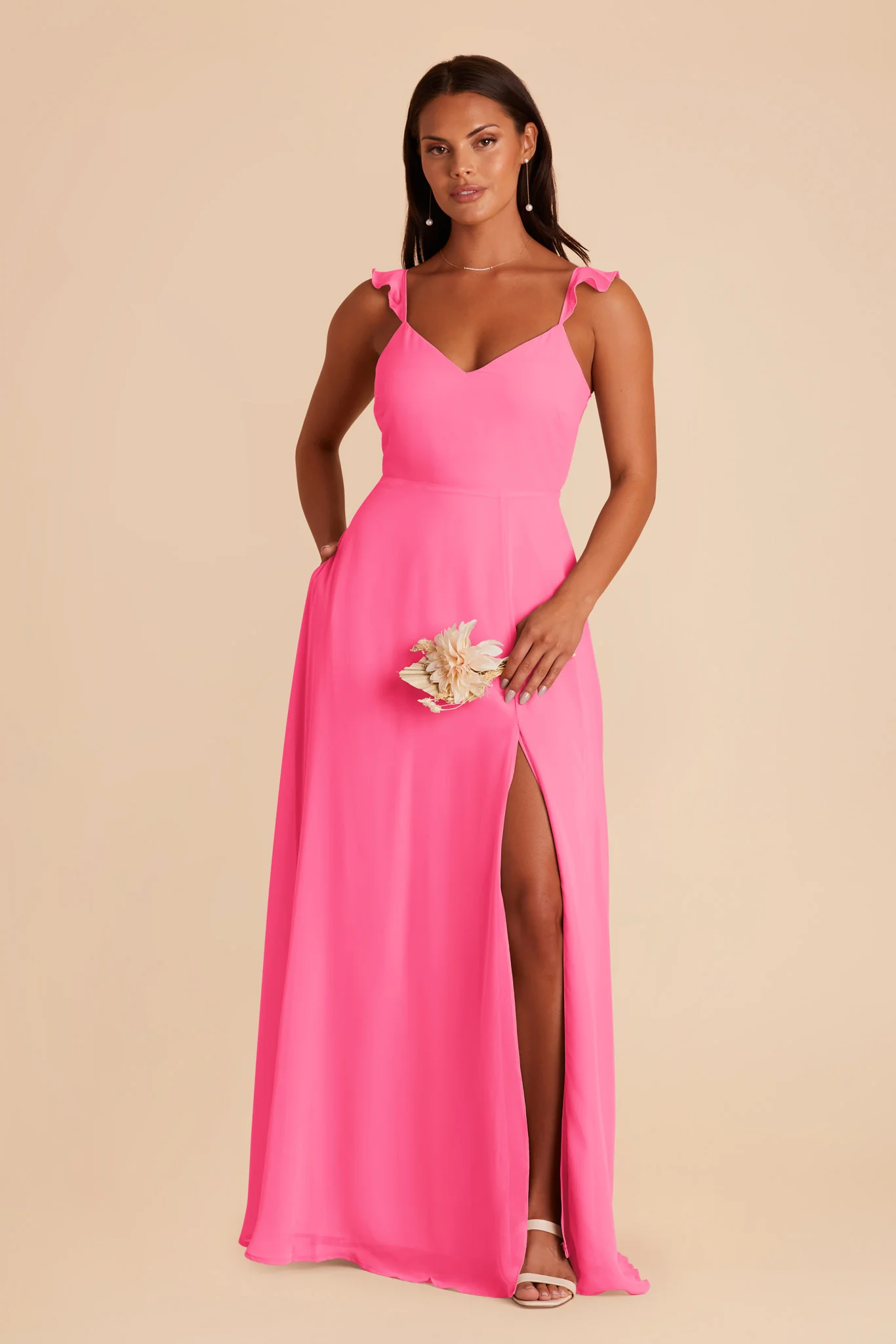 Doris Chiffon Dress - Bon Bon Pink - Image 4
