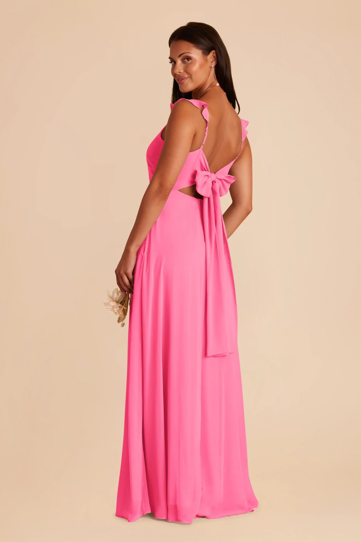 Doris Chiffon Dress - Bon Bon Pink - Image 5