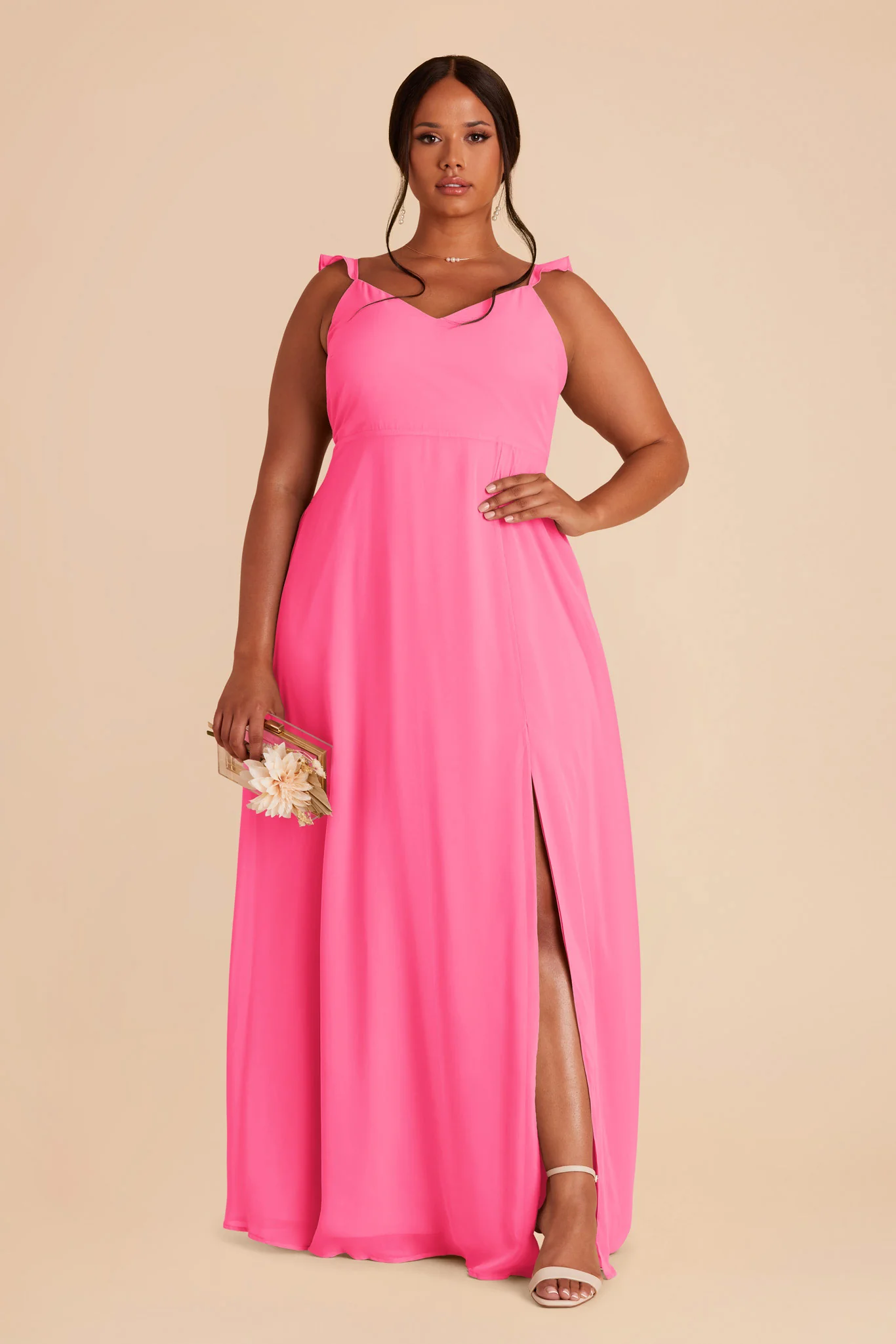 Doris Chiffon Dress - Bon Bon Pink - Image 6