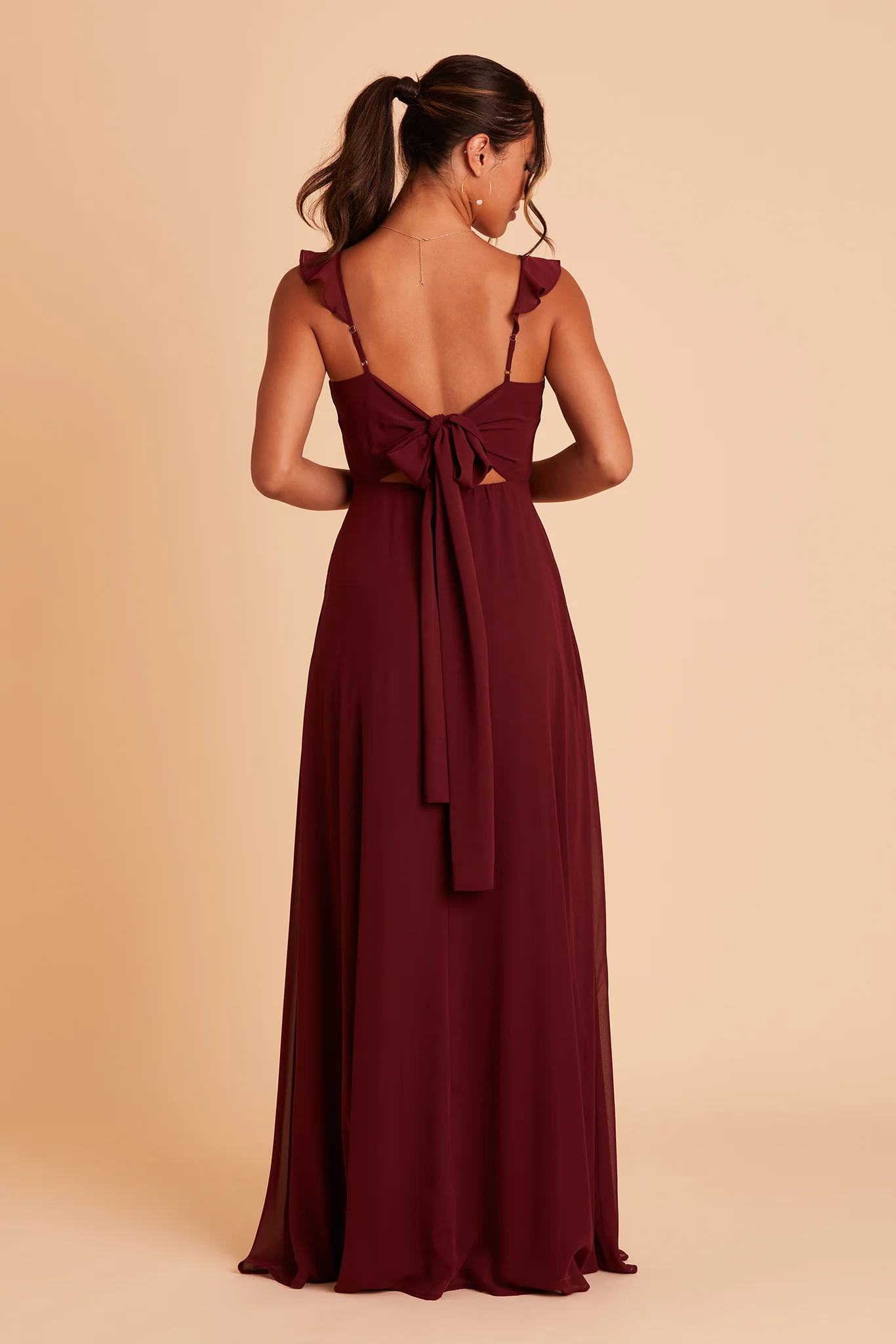 Doris Chiffon Dress - Cabernet - Image 10