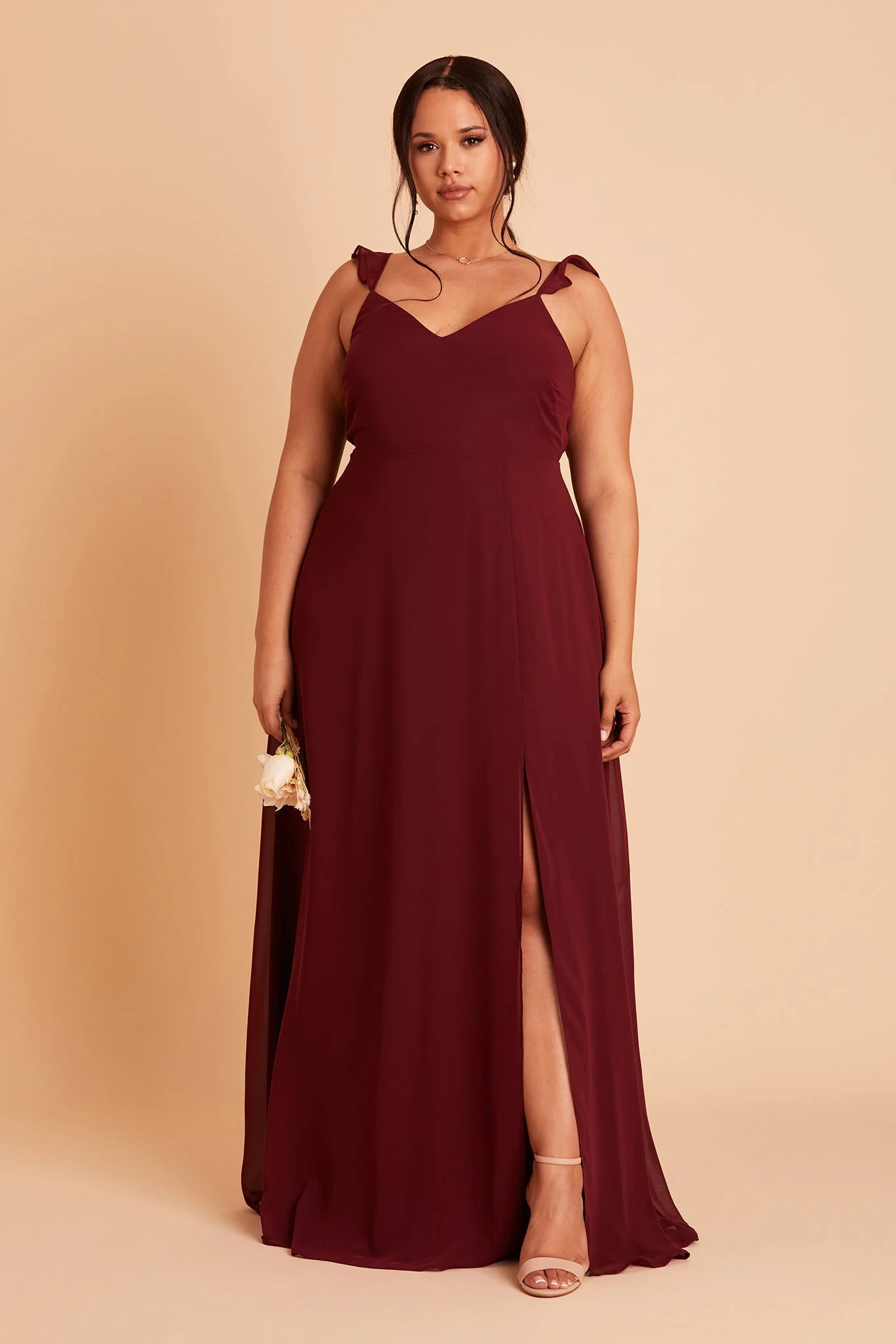 Doris Chiffon Dress - Cabernet - Image 12