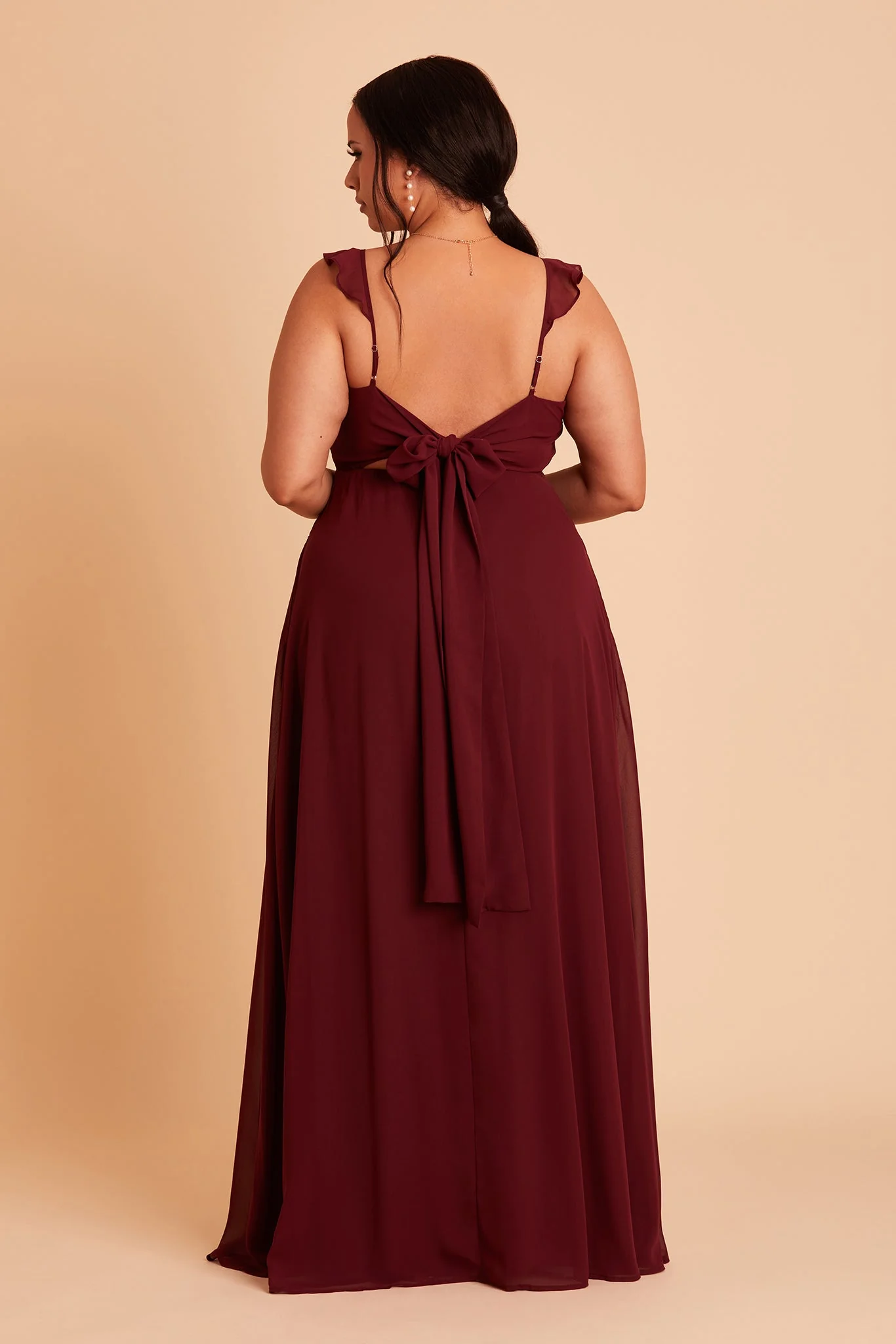 Doris Chiffon Dress - Cabernet - Image 14