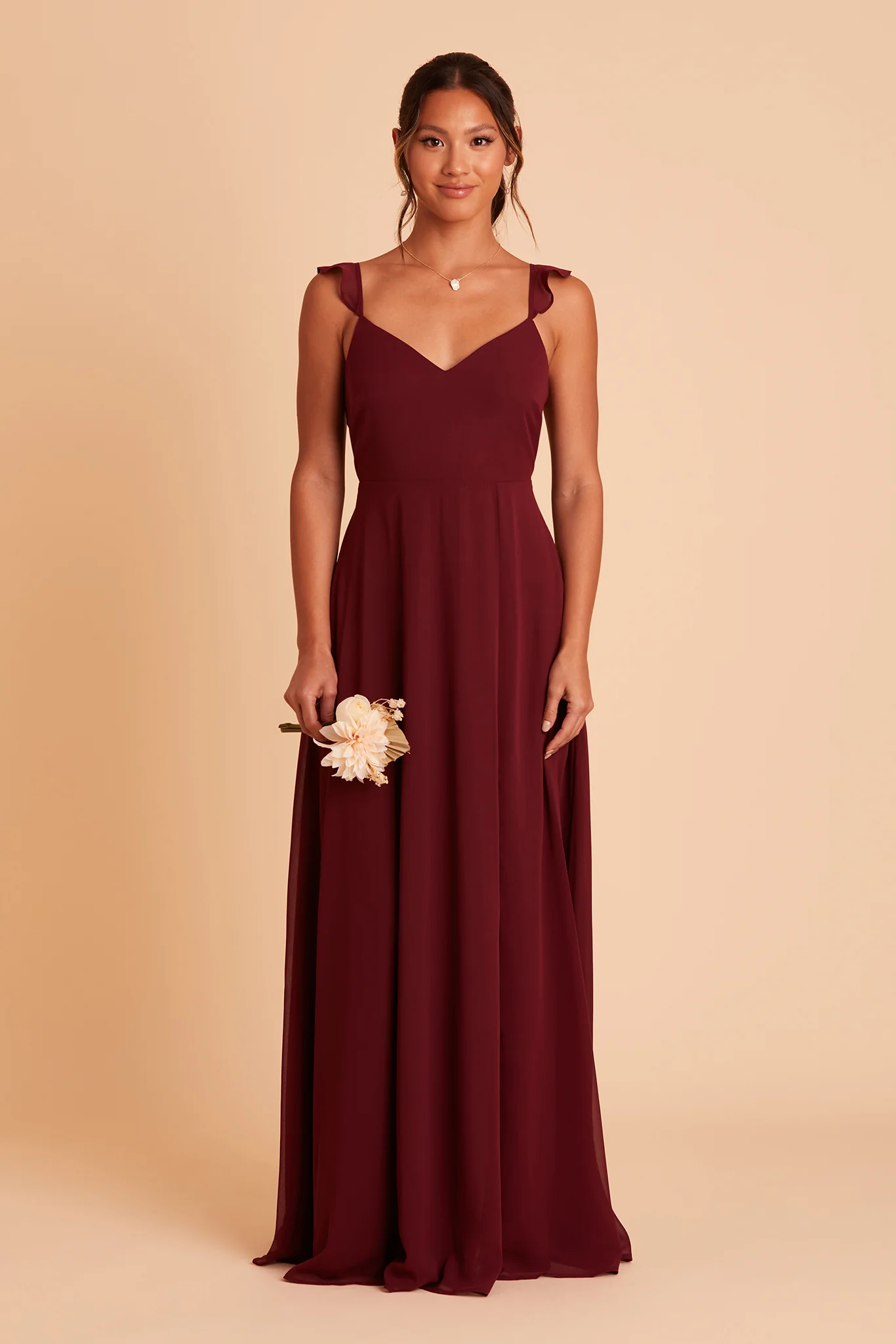 Doris Chiffon Dress - Cabernet - Image 6