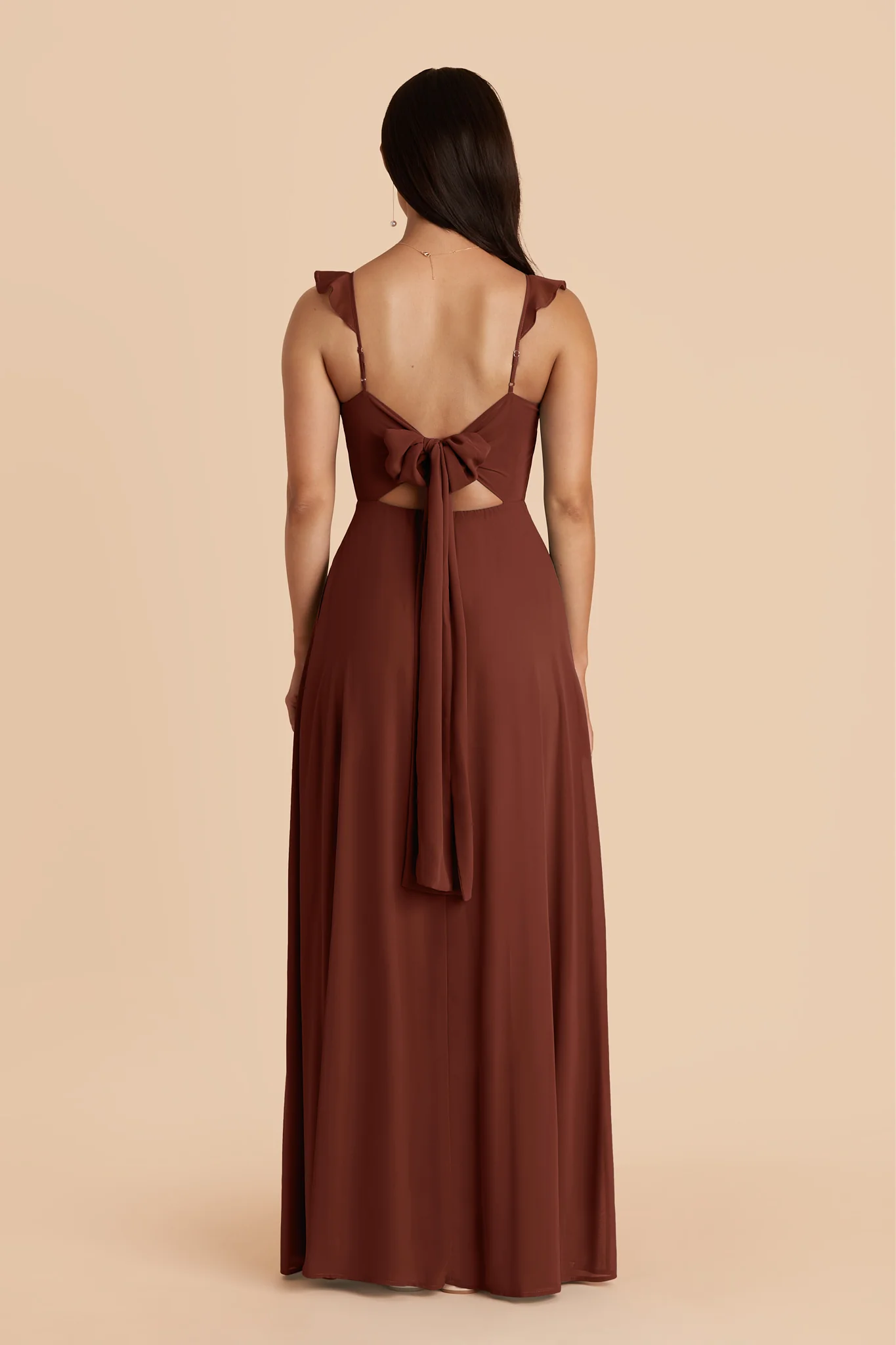 Doris Chiffon Dress - Cognac - Image 5