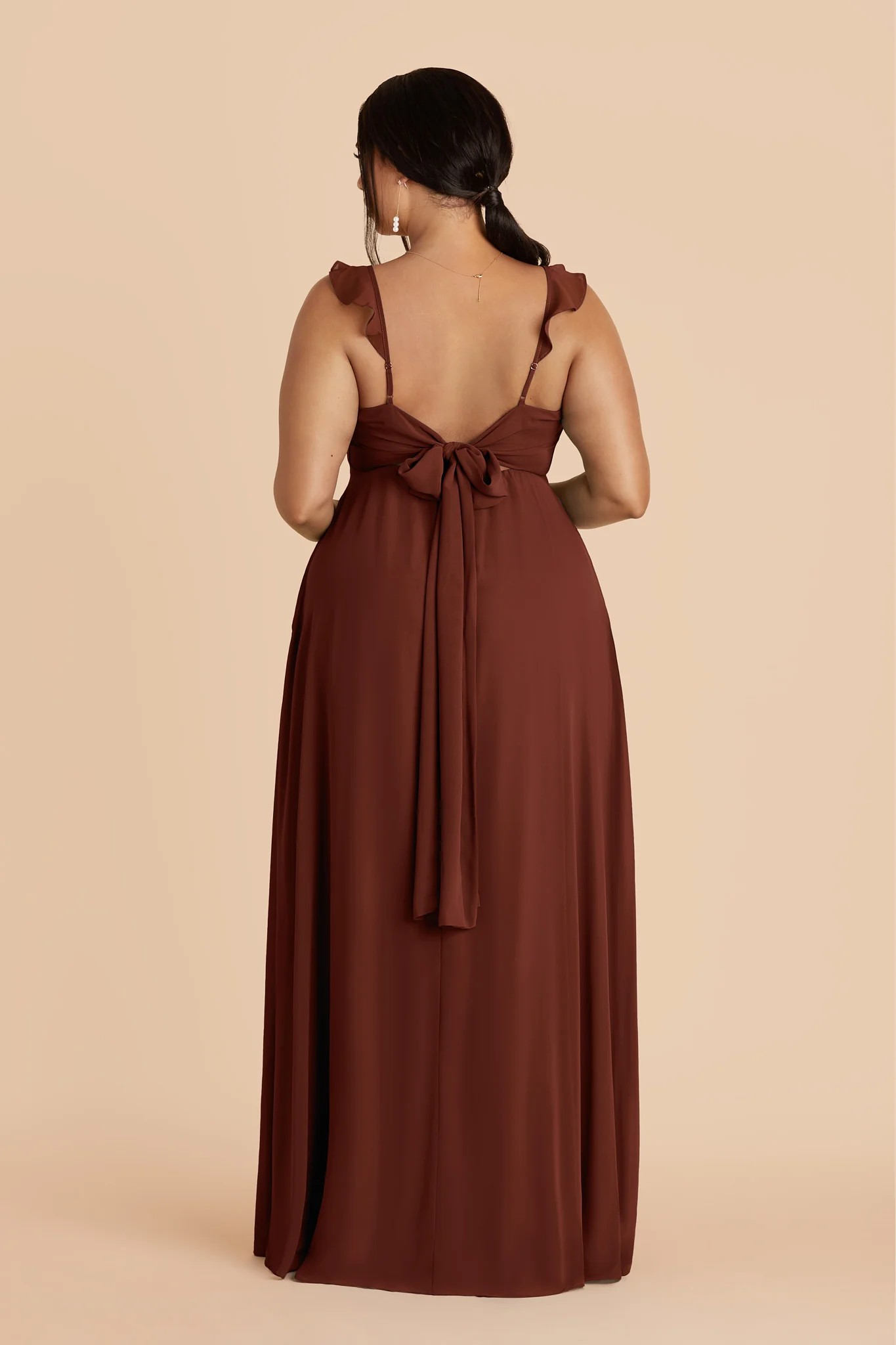 Doris Chiffon Dress - Cognac - Image 6