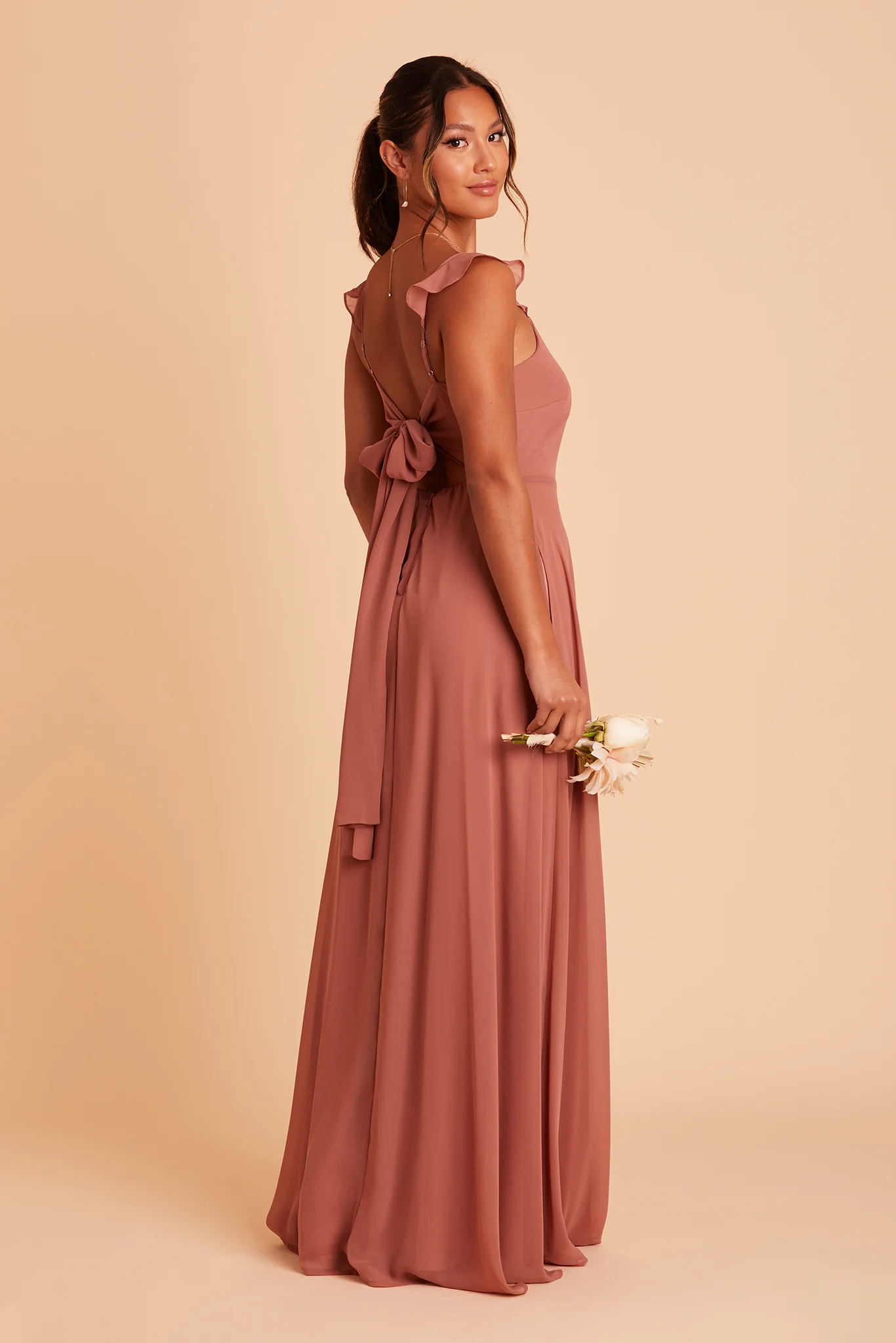 Doris Chiffon Dress - Desert Rose