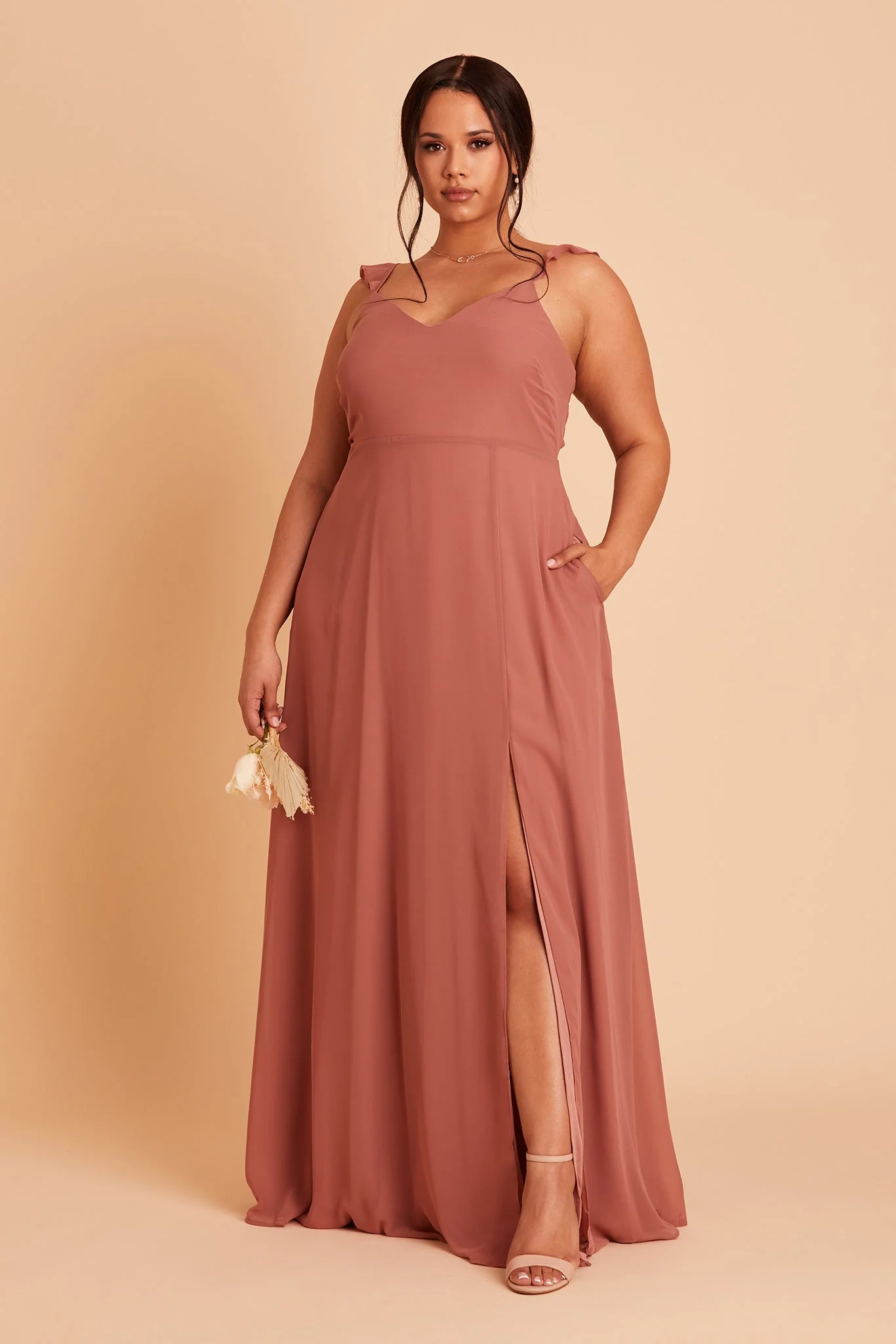 Doris Chiffon Dress - Desert Rose - Image 10