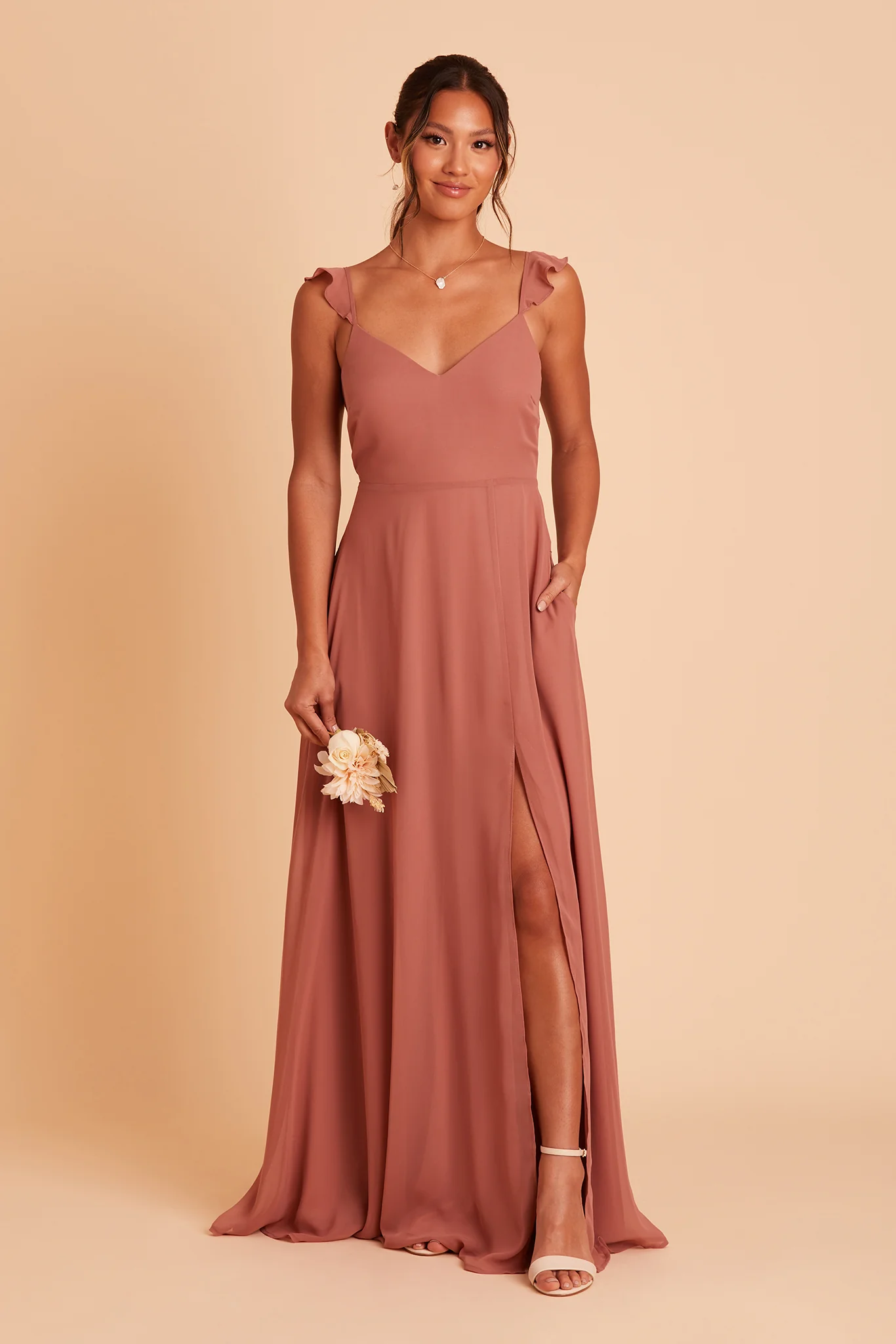 Doris Chiffon Dress - Desert Rose - Image 7